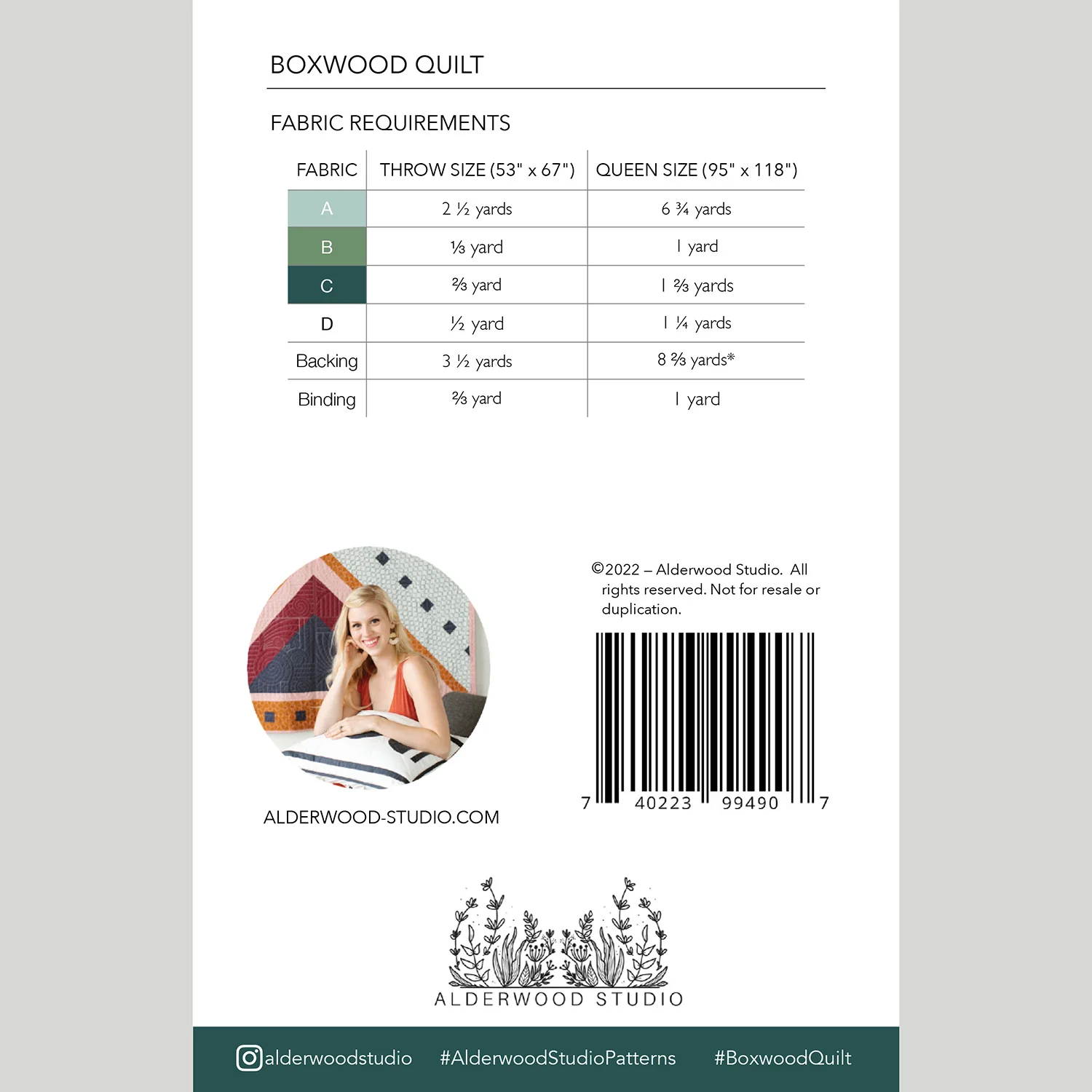 Digital Download - Boxwood Quilt Pattern - Image 2