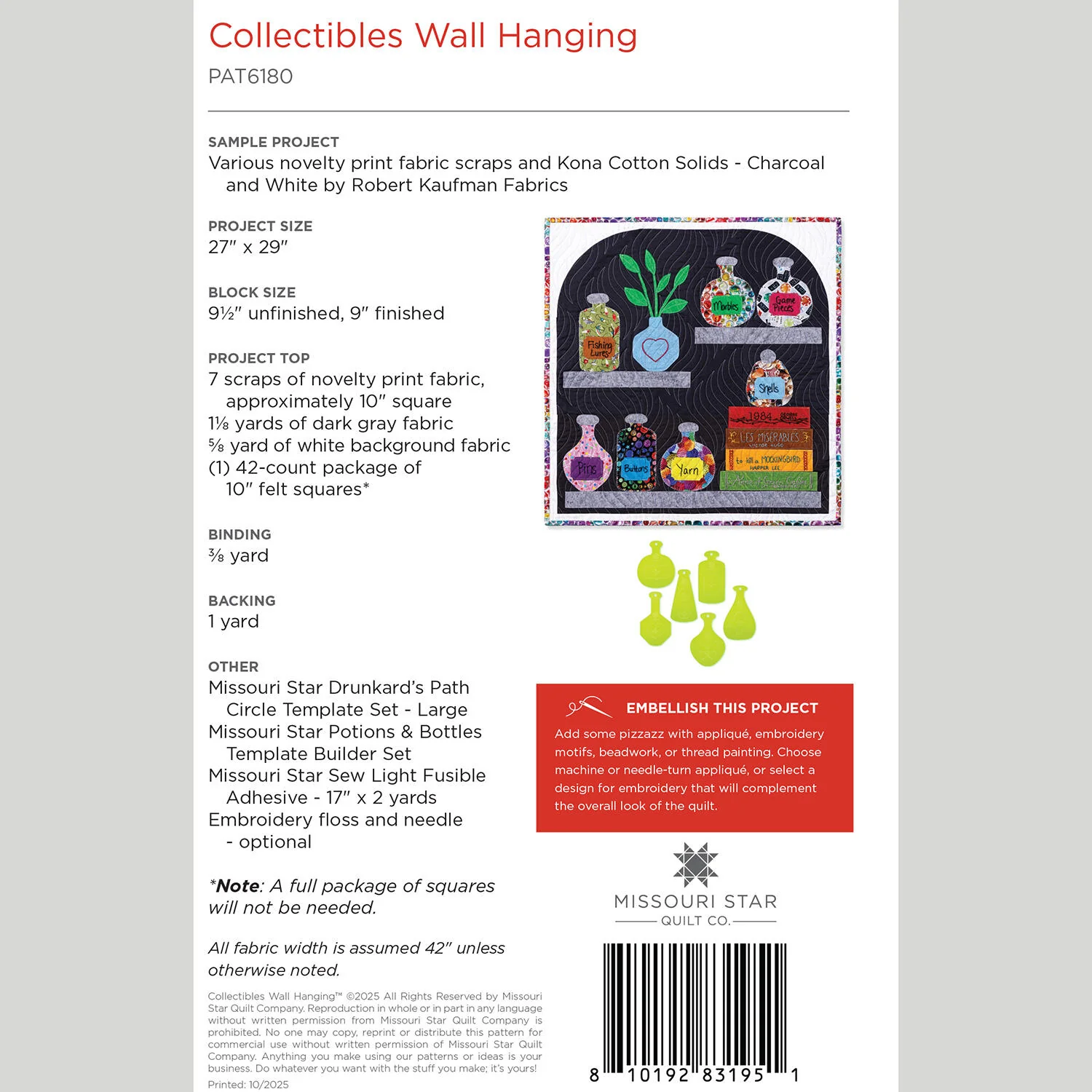 Digital Download - Collectibles Wall Hanging Pattern by Missouri Star - Image 2