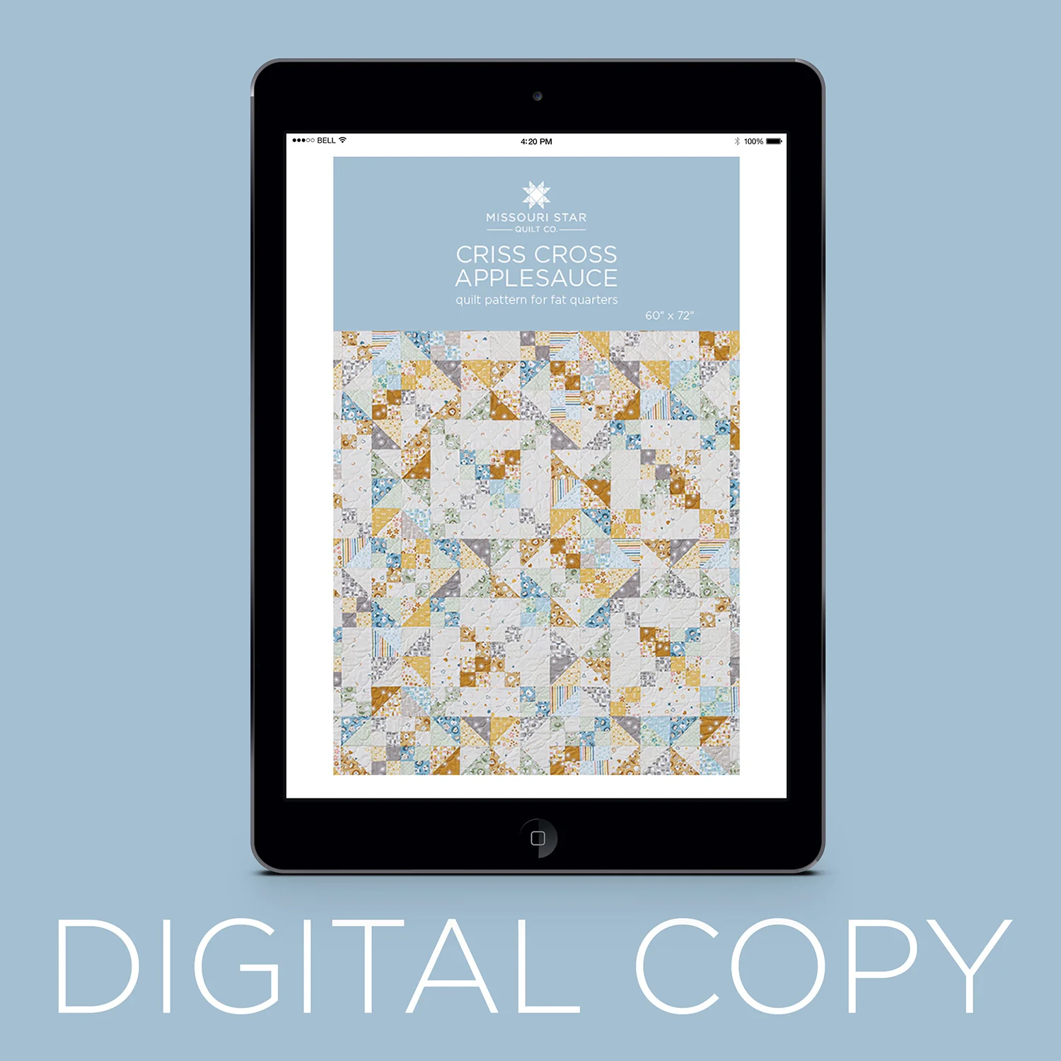Digital Download - Criss Cross Applesauce Quilt Pattern by Missouri Star