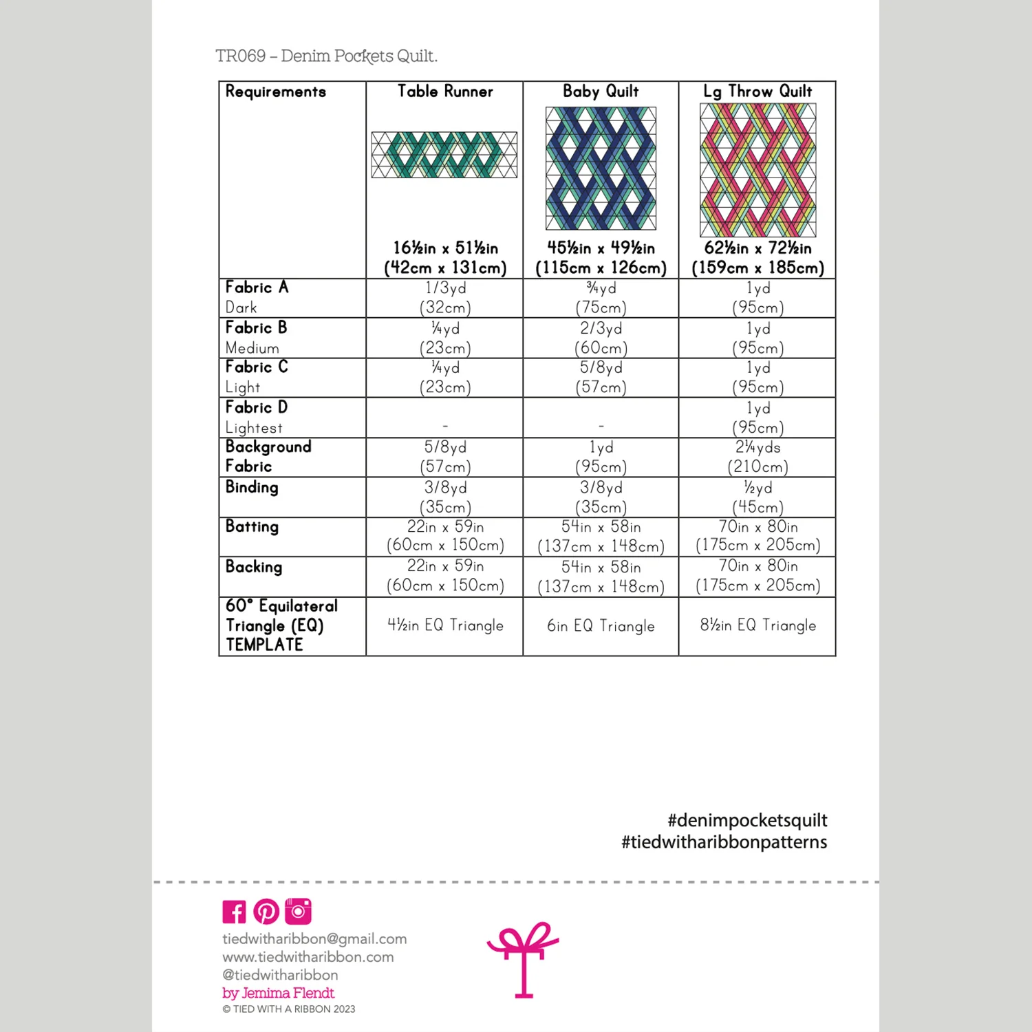 Digital Download - Denim Pockets Quilt Pattern - Image 2