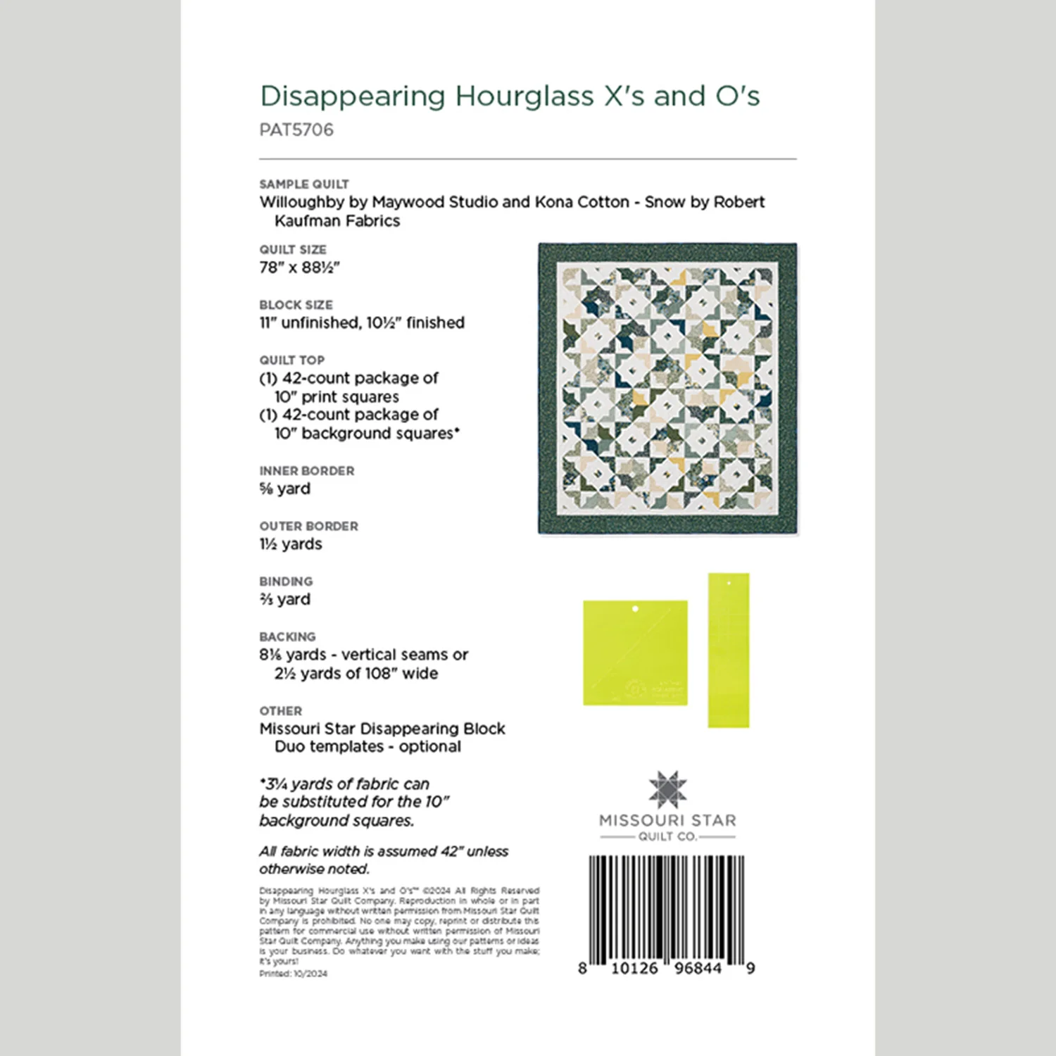 Digital Download - Disappearing Hourglass X's and O's Quilt Pattern by Missouri Star - Image 2