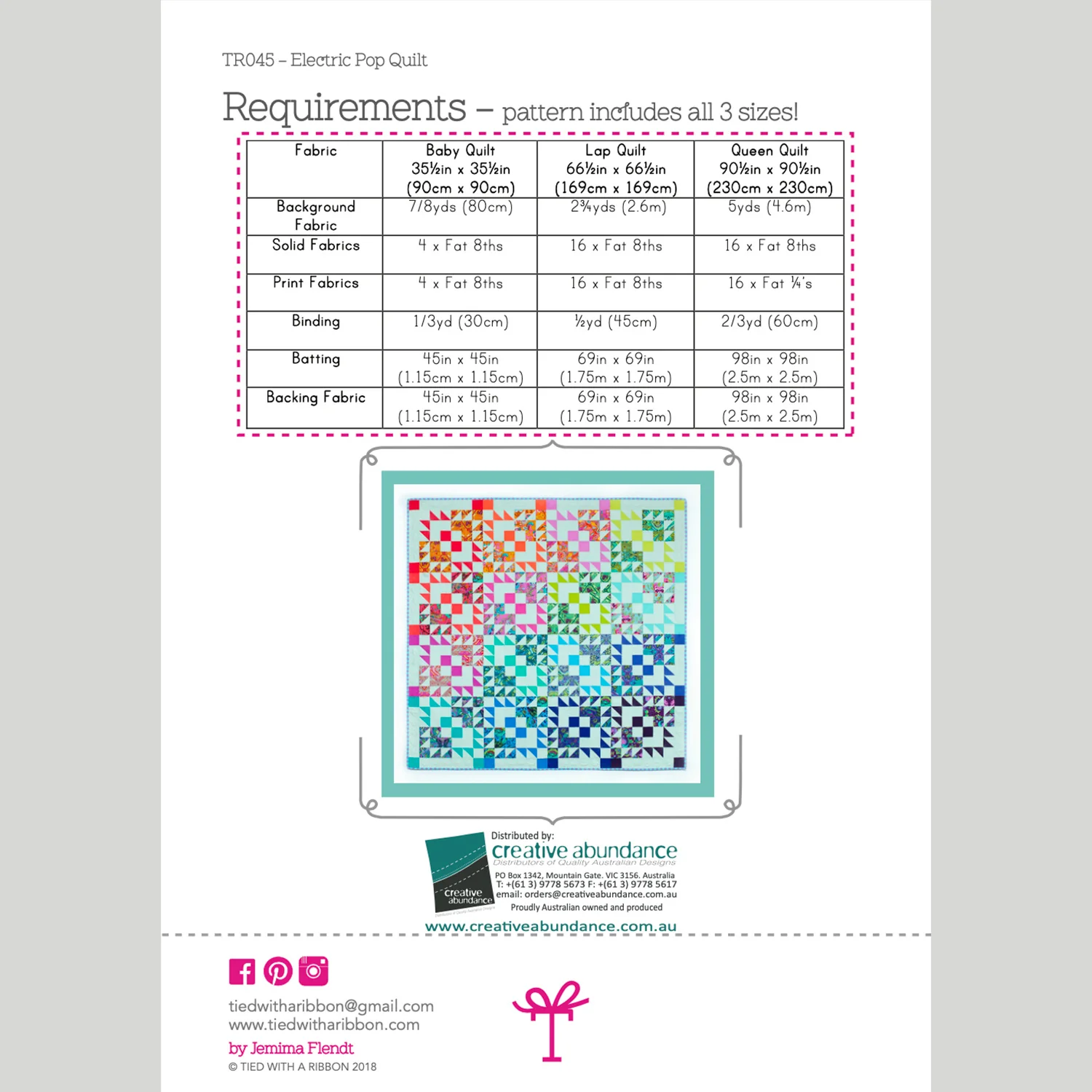 Digital Download - Electric Pop Quilt Pattern - Image 2