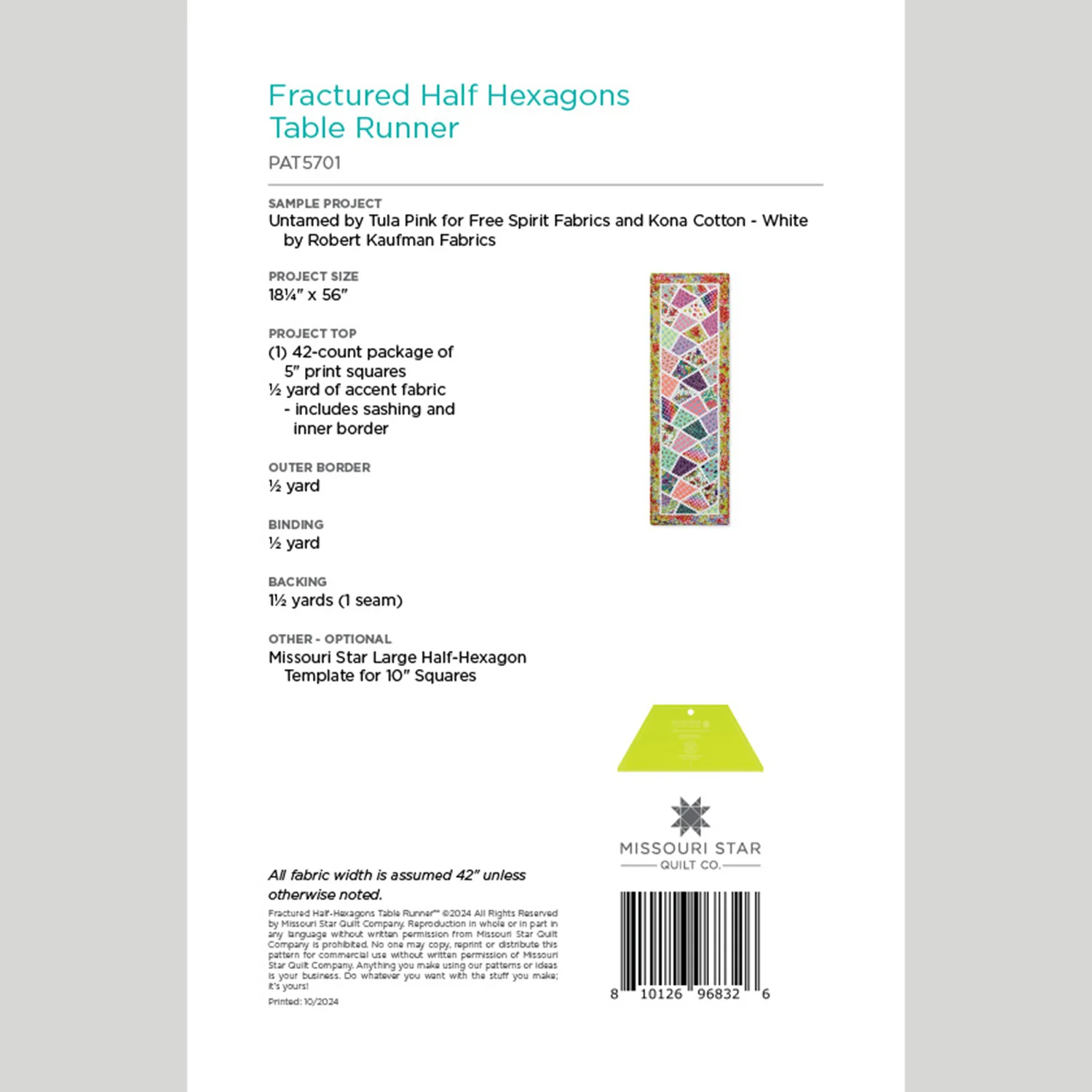 Digital Download - Fractured Half-Hexagons Table Runner Pattern by Missouri Star - Image 2