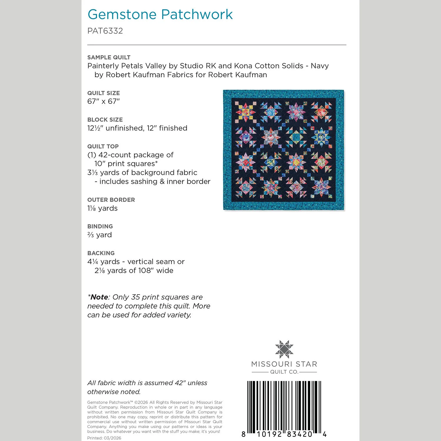 Digital Download - Gemstone Patchwork Quilt Pattern by Missouri Star - Image 2
