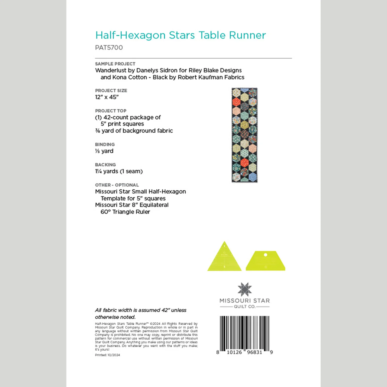 Digital Download - Half-Hexagon Stars Table Runner Pattern by Missouri Star - Image 2