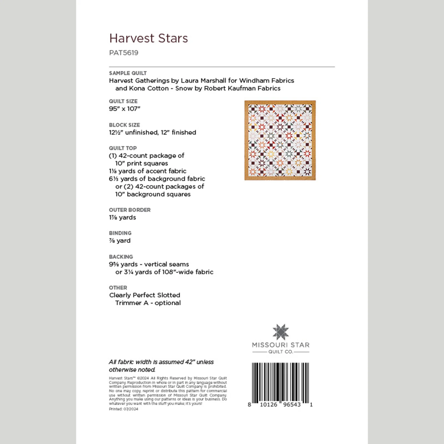Digital Download - Harvest Stars Quilt Pattern by Missouri Star - Image 2