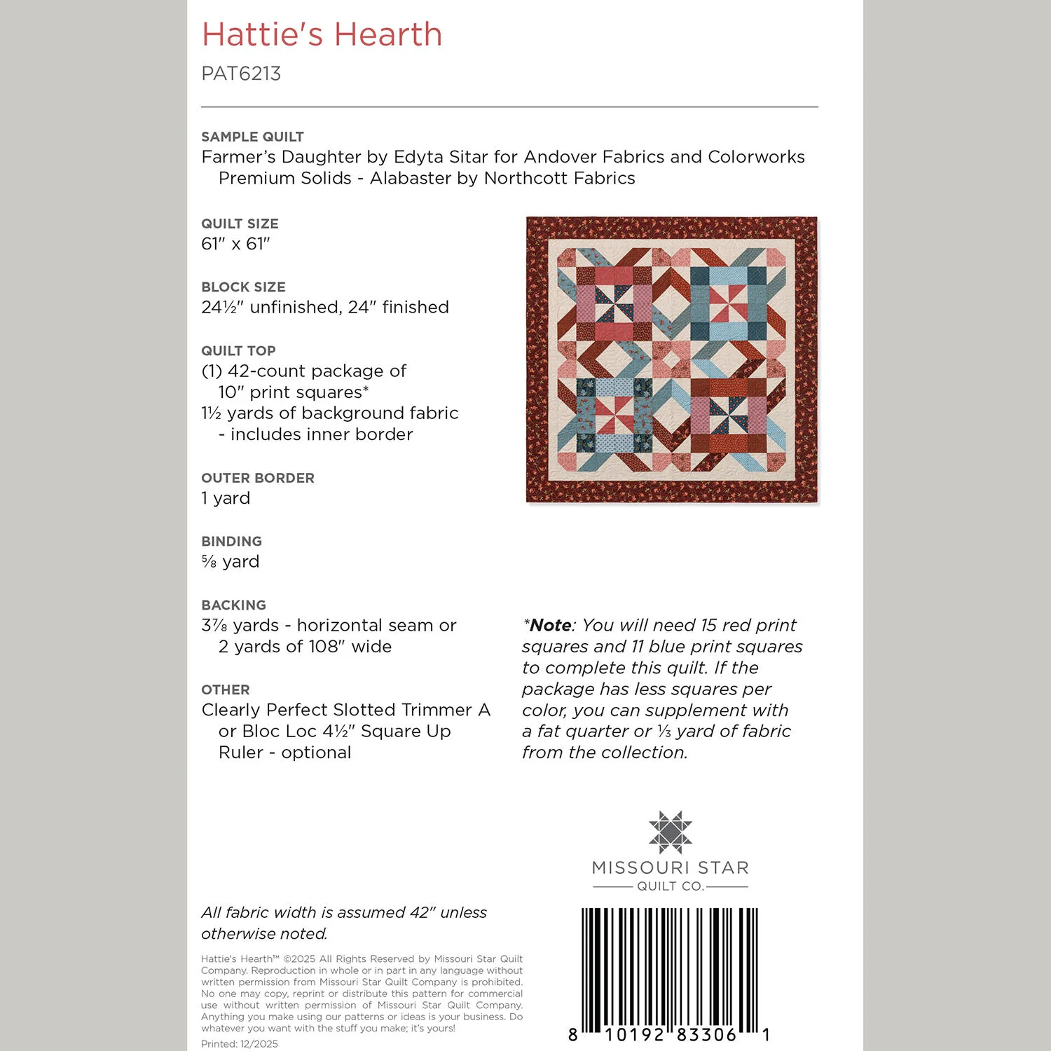 Digital Download - Hattie's Hearth Quilt Pattern by Missouri Star - Image 2