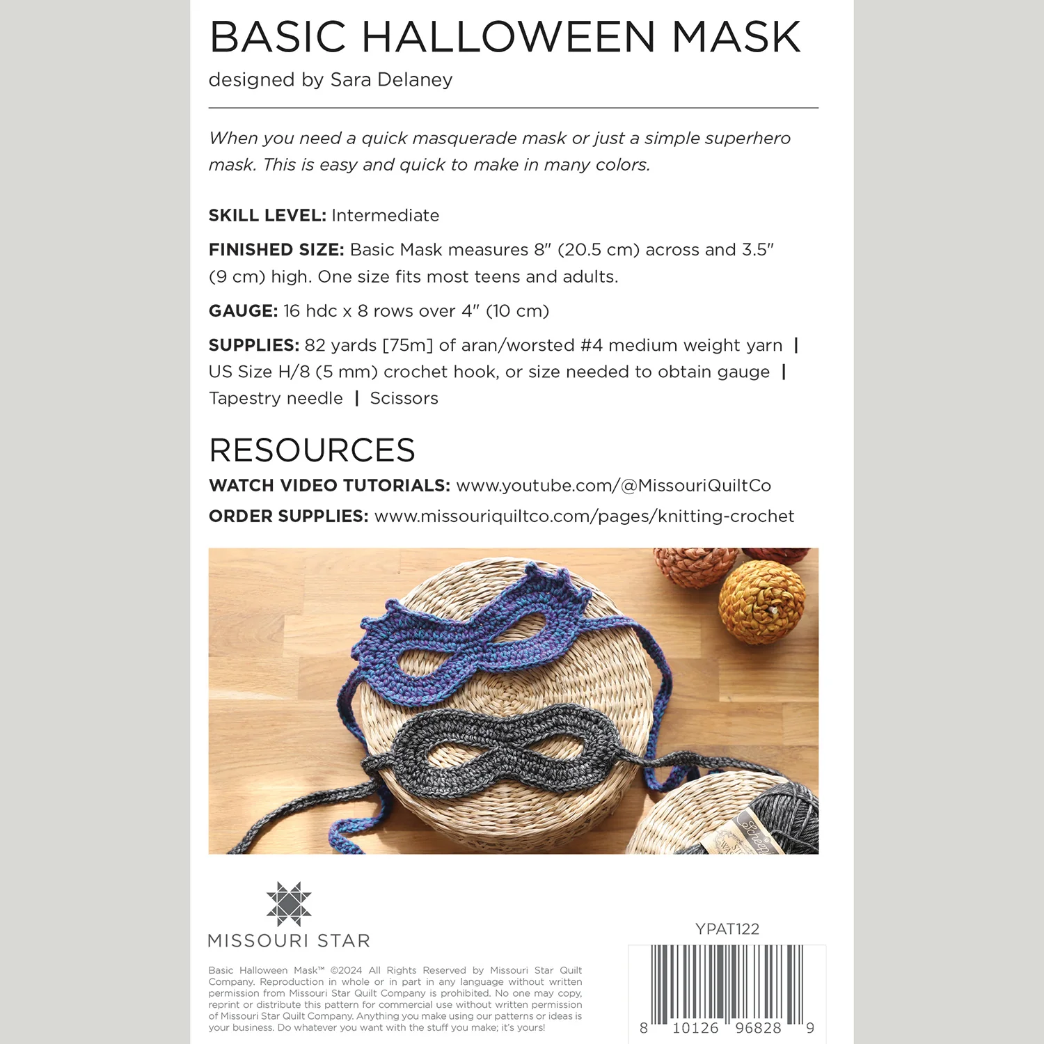 Digital Download - Last Minute Mask Crochet Pattern - Image 2