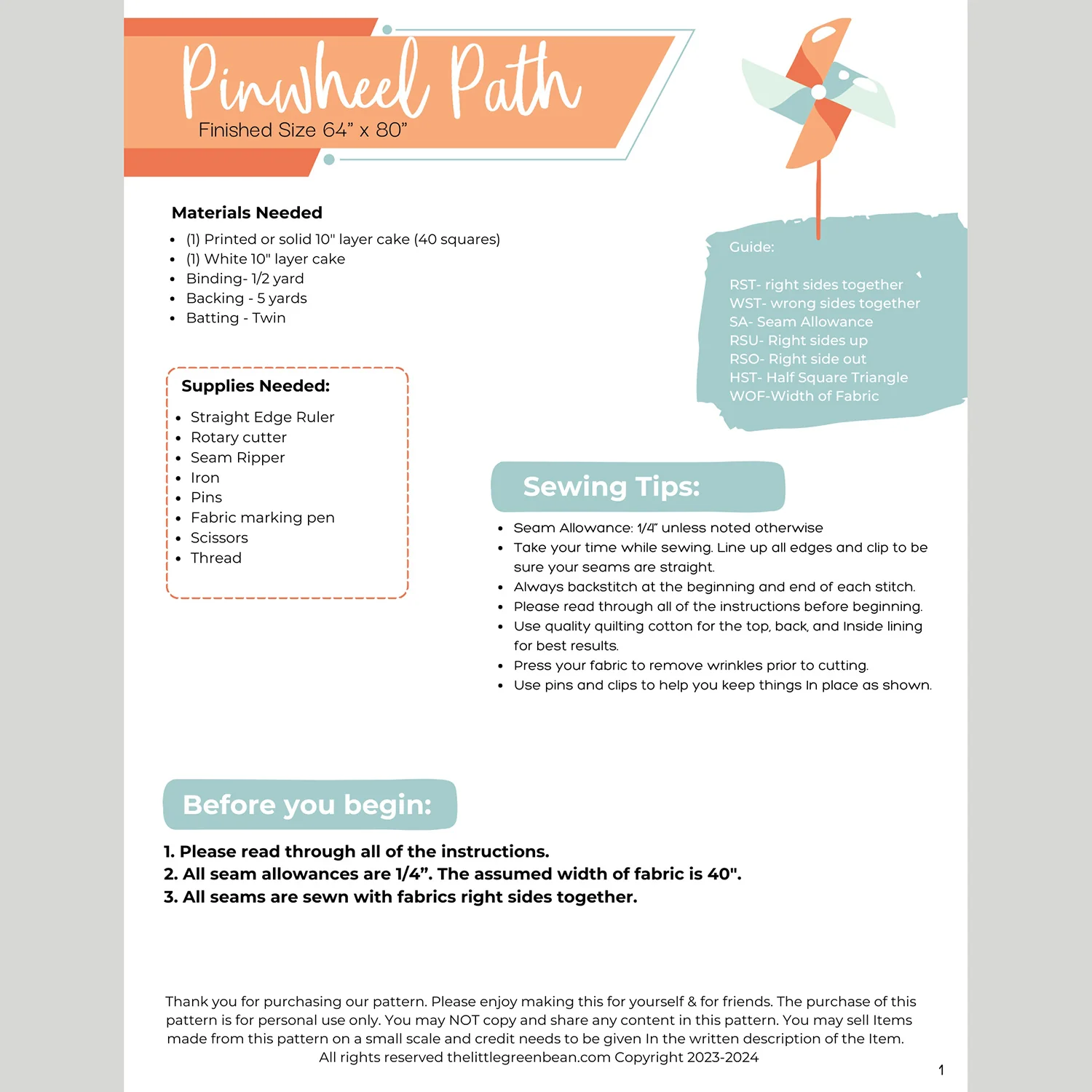 Digital Download - Pinwheel Path Quilt Pattern - Image 2