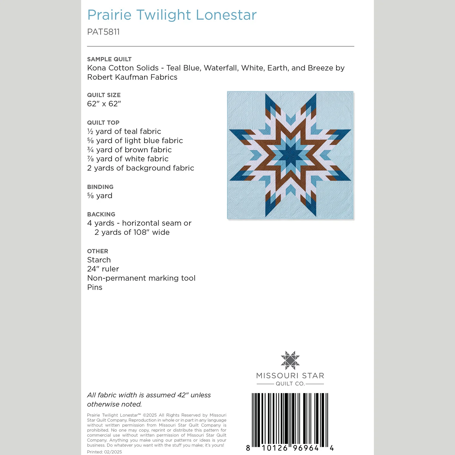 Digital Download - Prairie Twilight Lonestar Quilt Pattern by Missouri Star - Image 2