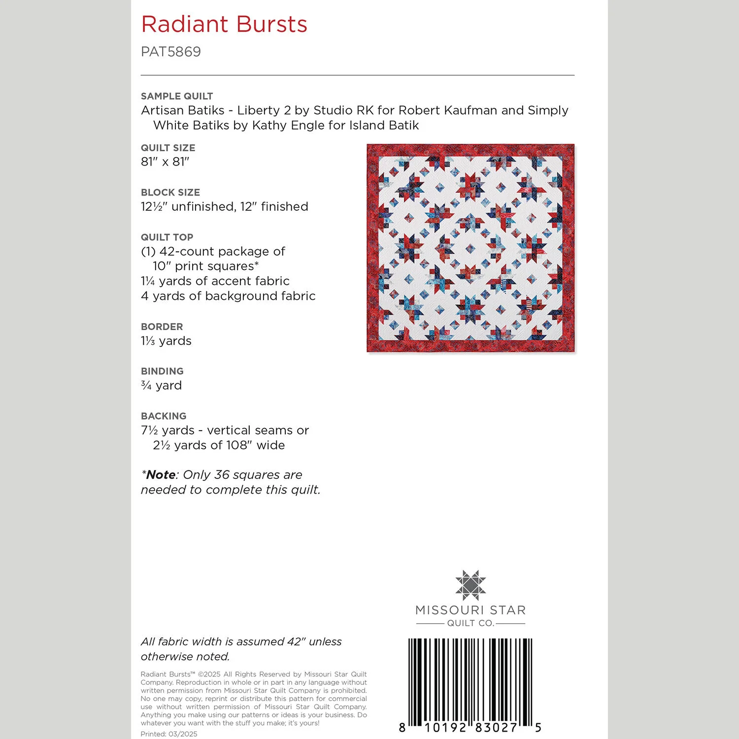 Digital Download - Radiant Bursts Quilt Pattern by Missouri Star - Image 2