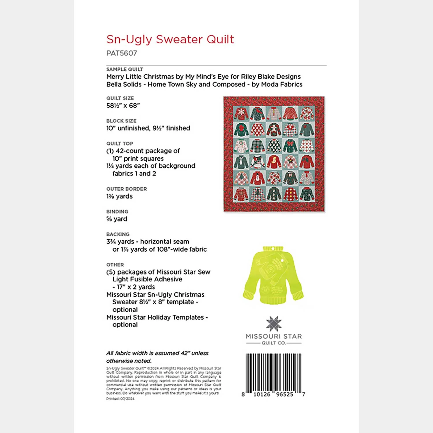 Digital Download - Sn-Ugly Sweater Pattern by Missouri Star - Image 2