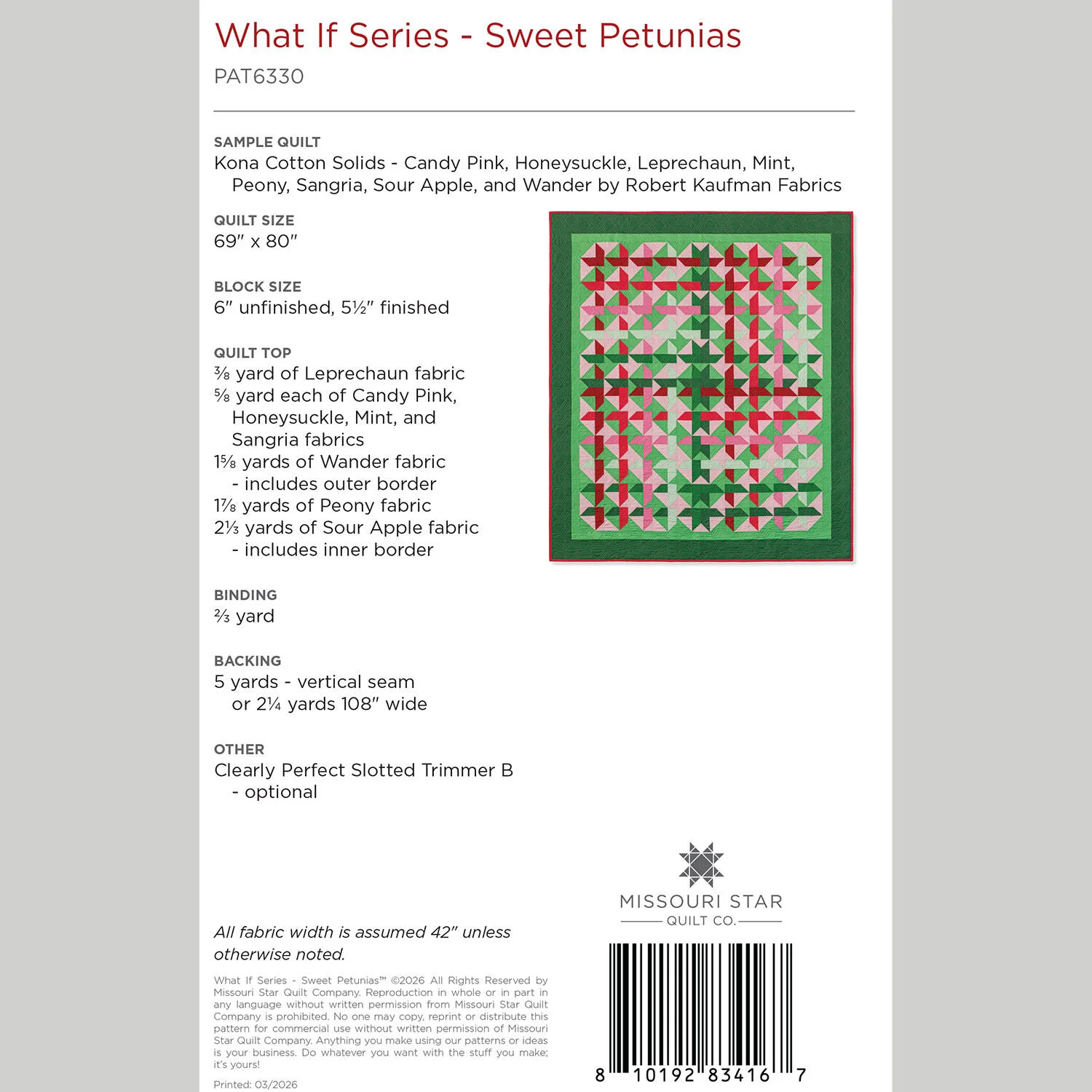 Digital Download - What If Series - Sweet Petunias Quilt Pattern by Missouri Star - Image 2