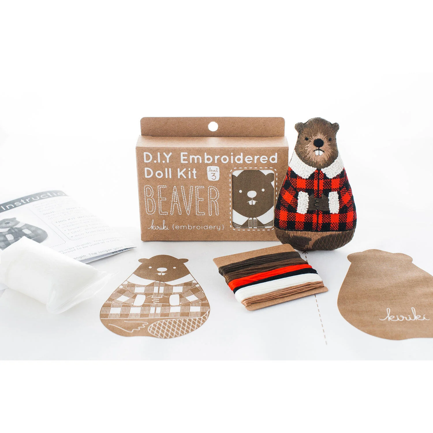 D.I.Y. Embroidered Doll Kit - Beaver - Image 3