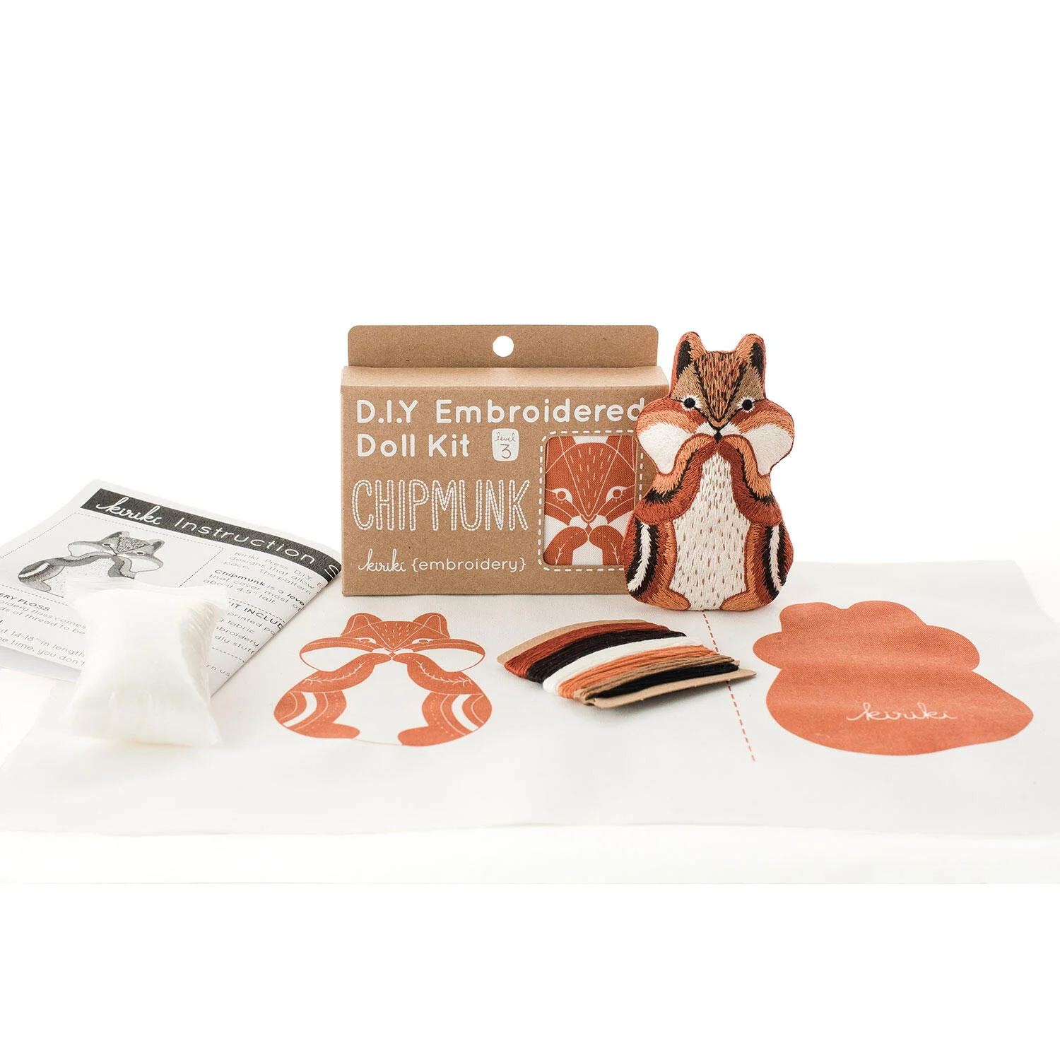 D.I.Y. Embroidered Doll Kit - Chipmunk - Image 2