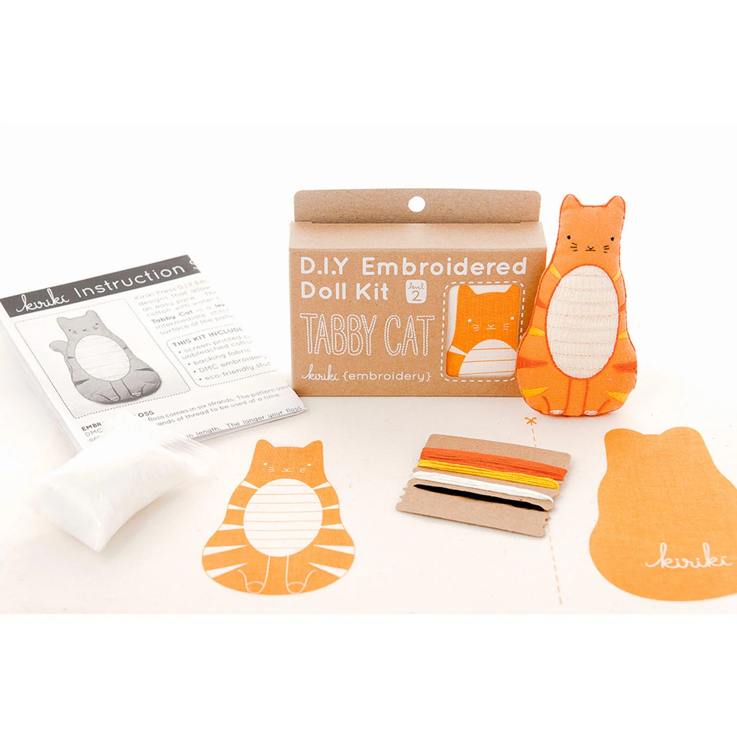 D.I.Y. Embroidered Doll Kit - Tabby Cat - Image 3