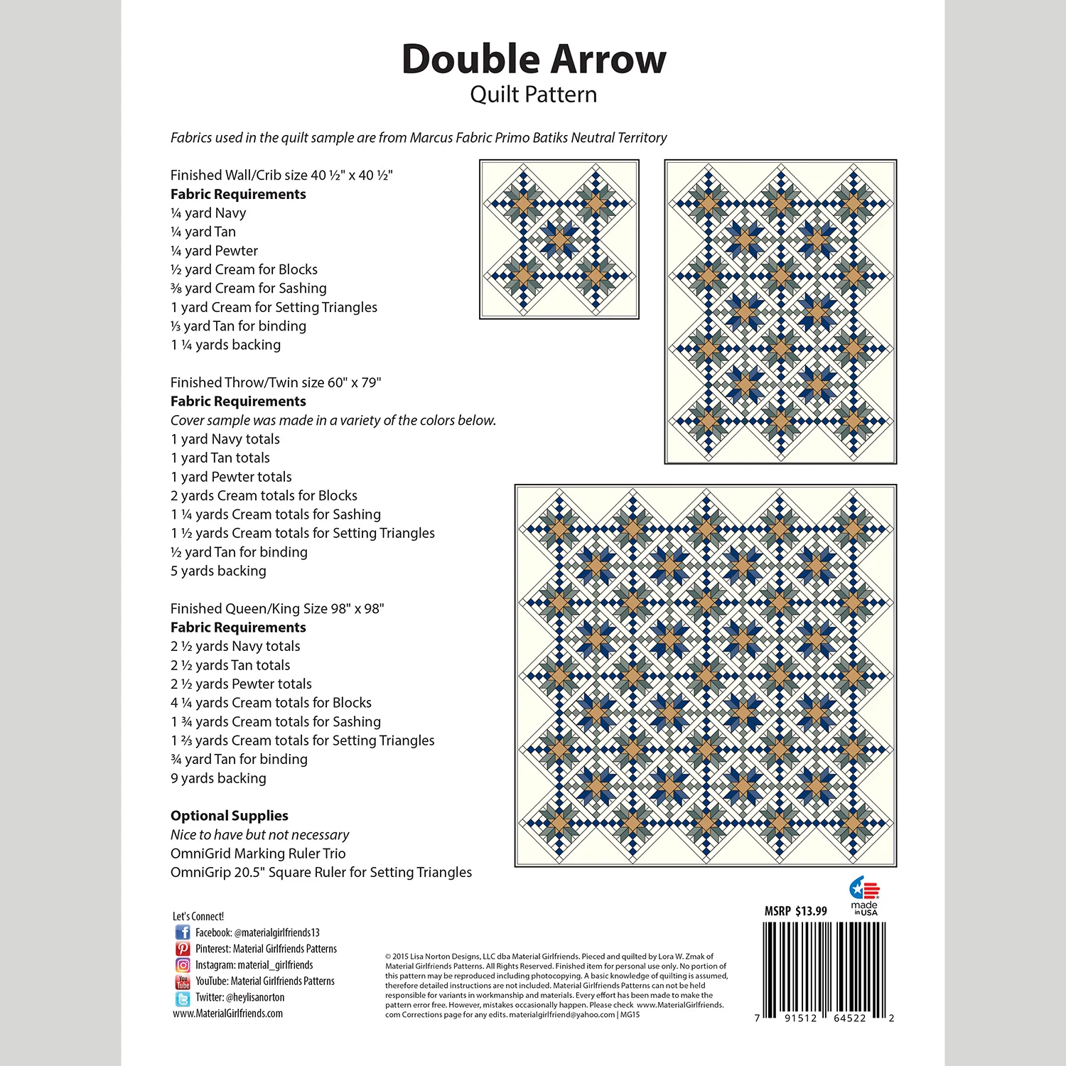 Double Arrow Quilt Pattern - Image 2