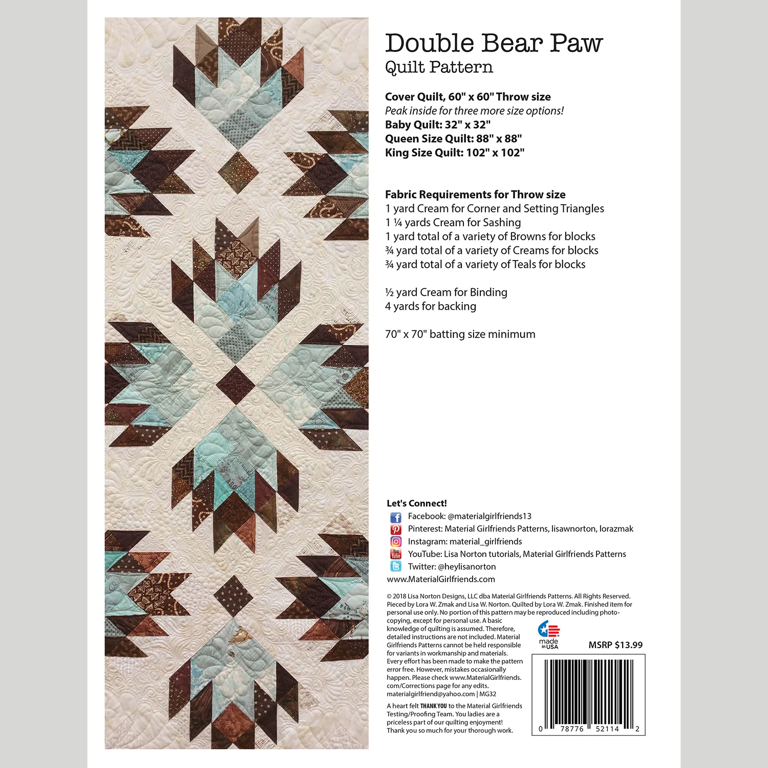 Double Bear Paw Quilt Pattern - Image 2