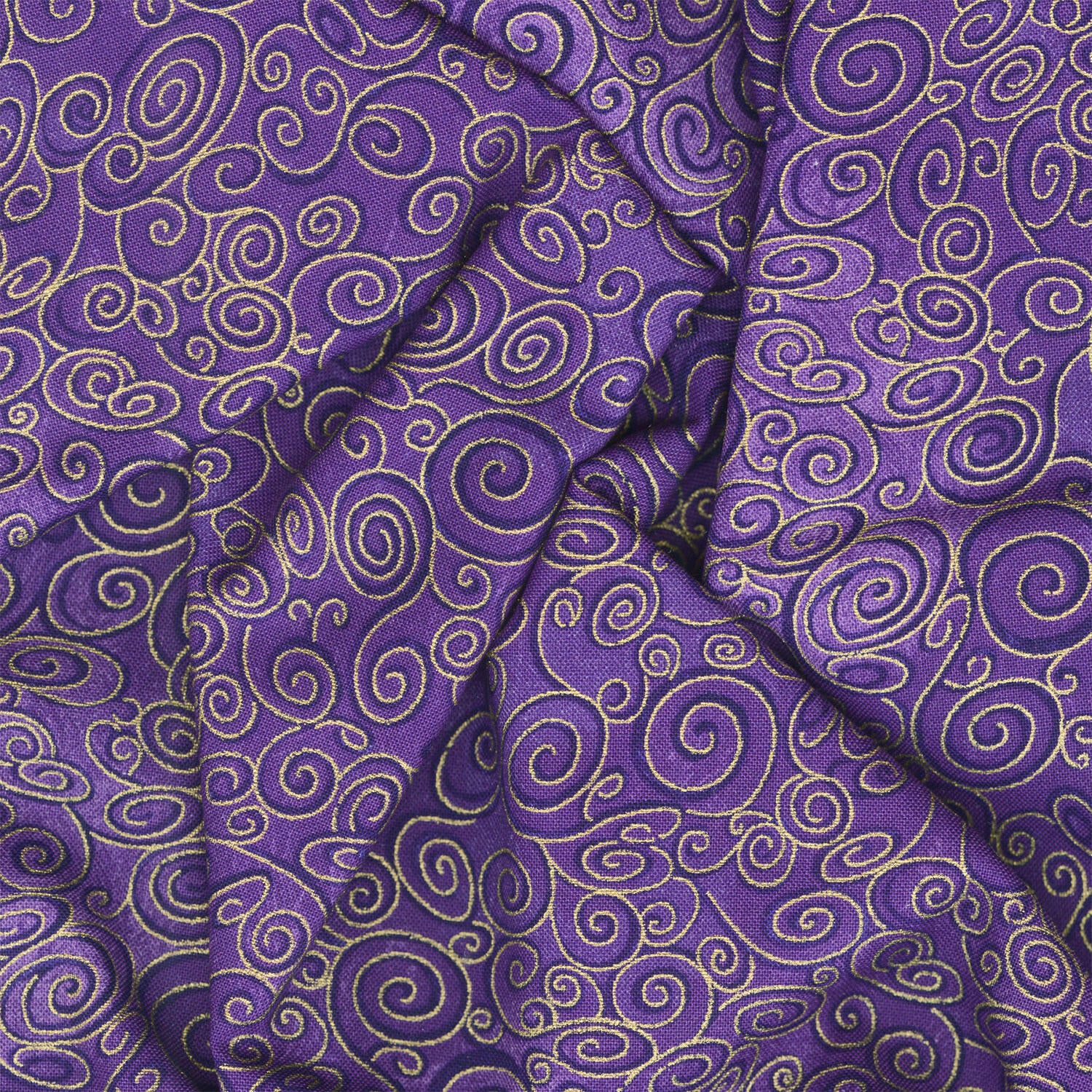Dragonfly Swirl Purple Metallic Yardage - Image 2