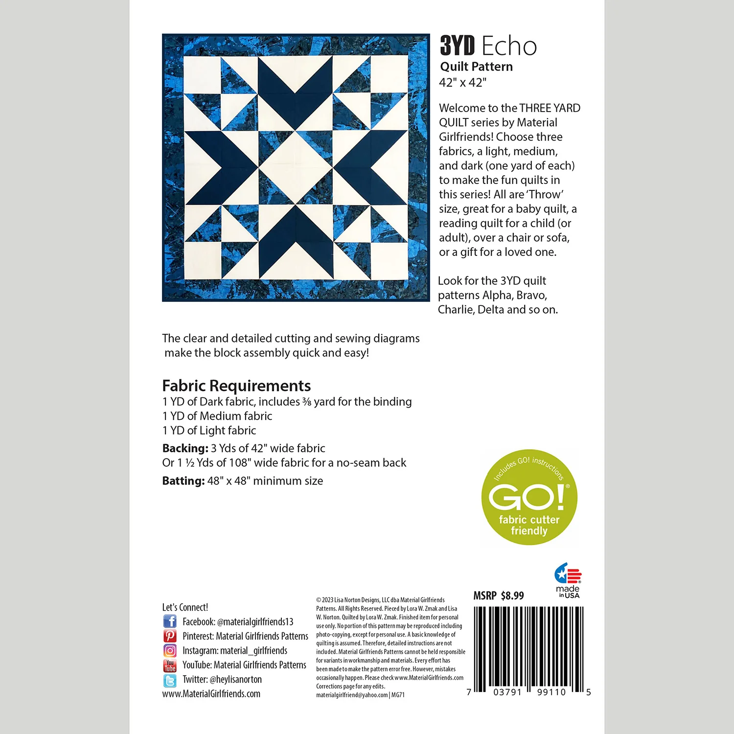Echo 3-Yard Quilt Pattern - Image 2