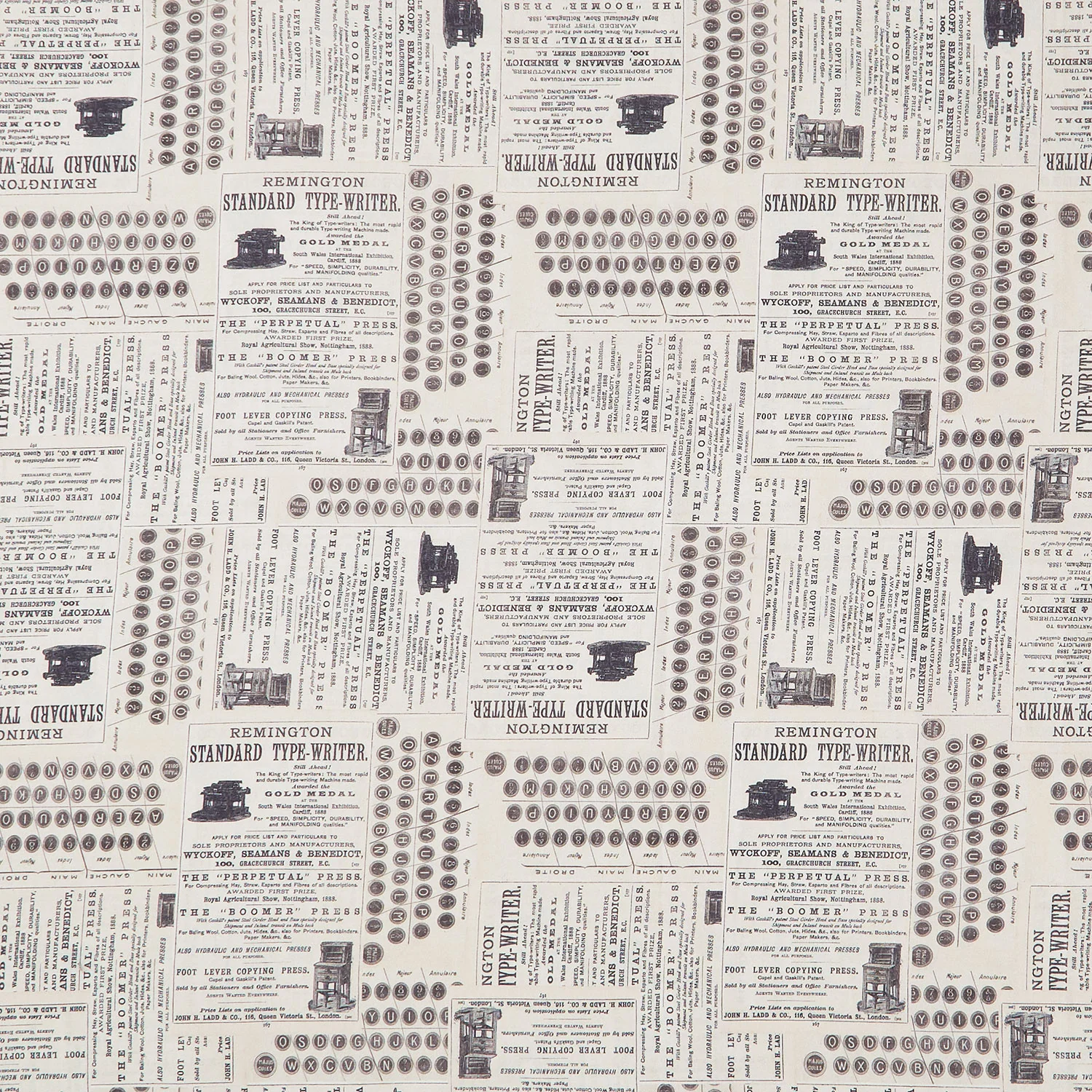 Eclectic Elements - Palette Typewriter Neutral Yardage