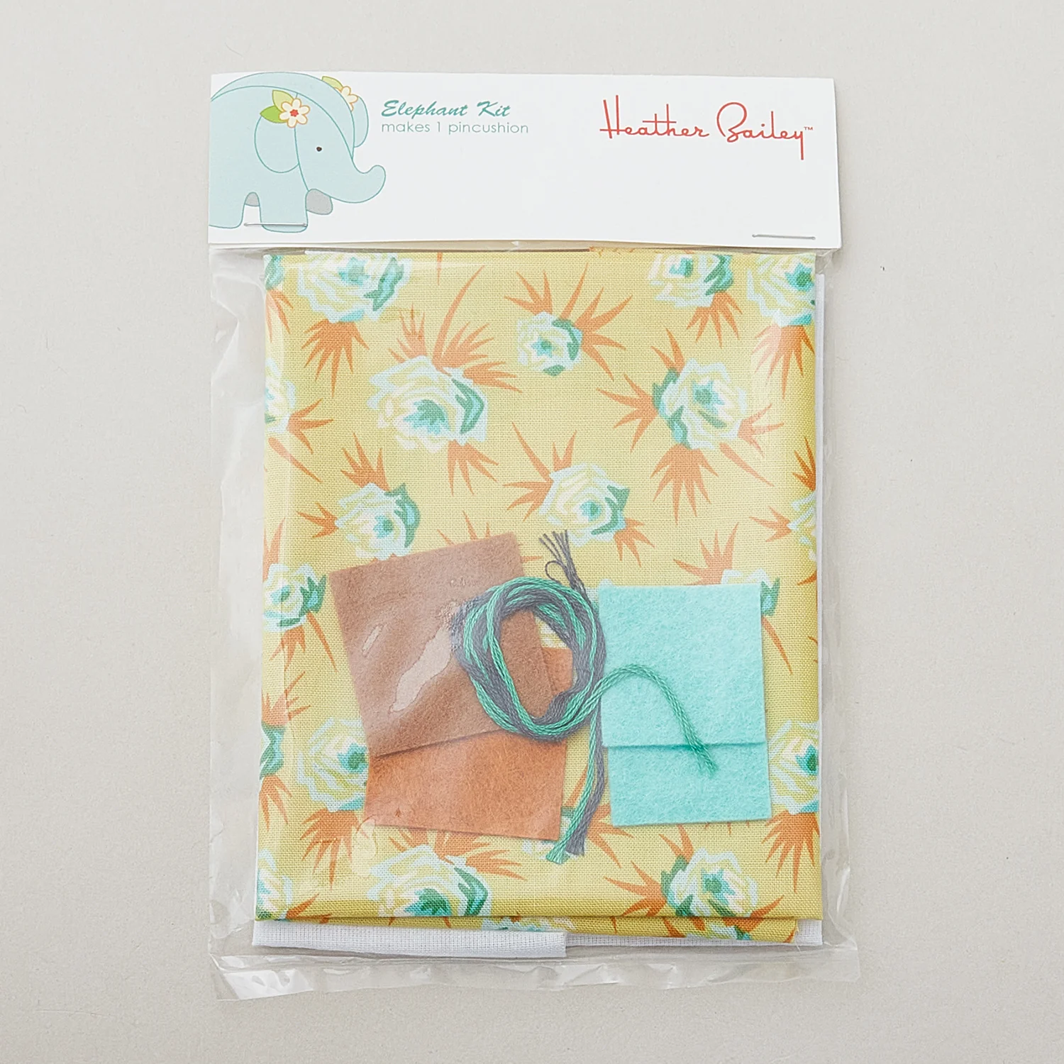 Effie & Ellie Elephant Pincushion Fabric Kit - Gold - Image 3