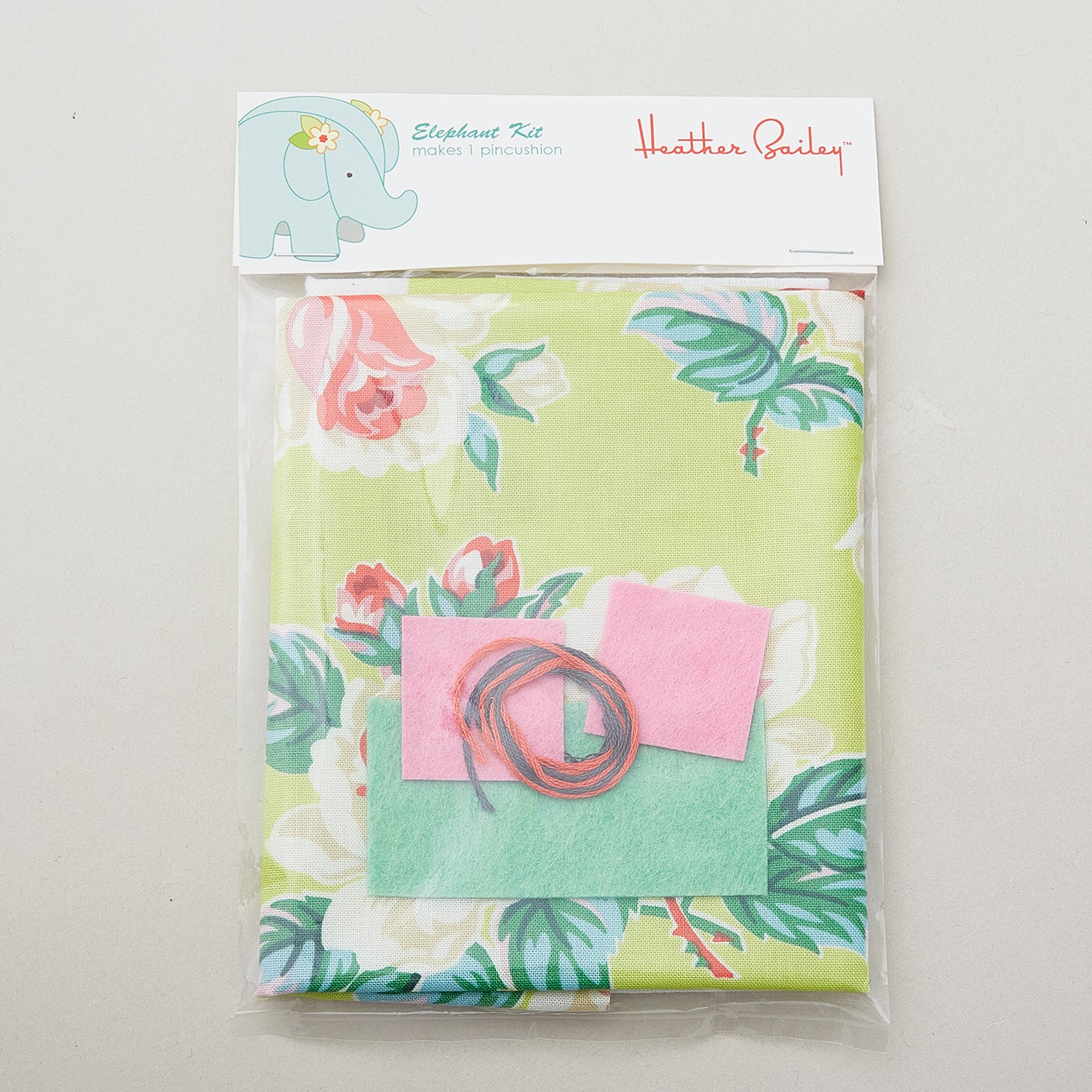 Effie & Ellie Elephant Pincushion Fabric Kit - Green - Image 3