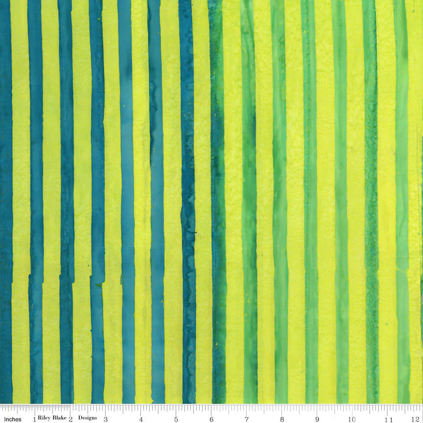 Elementals Batiks - Get in Line - Limeade