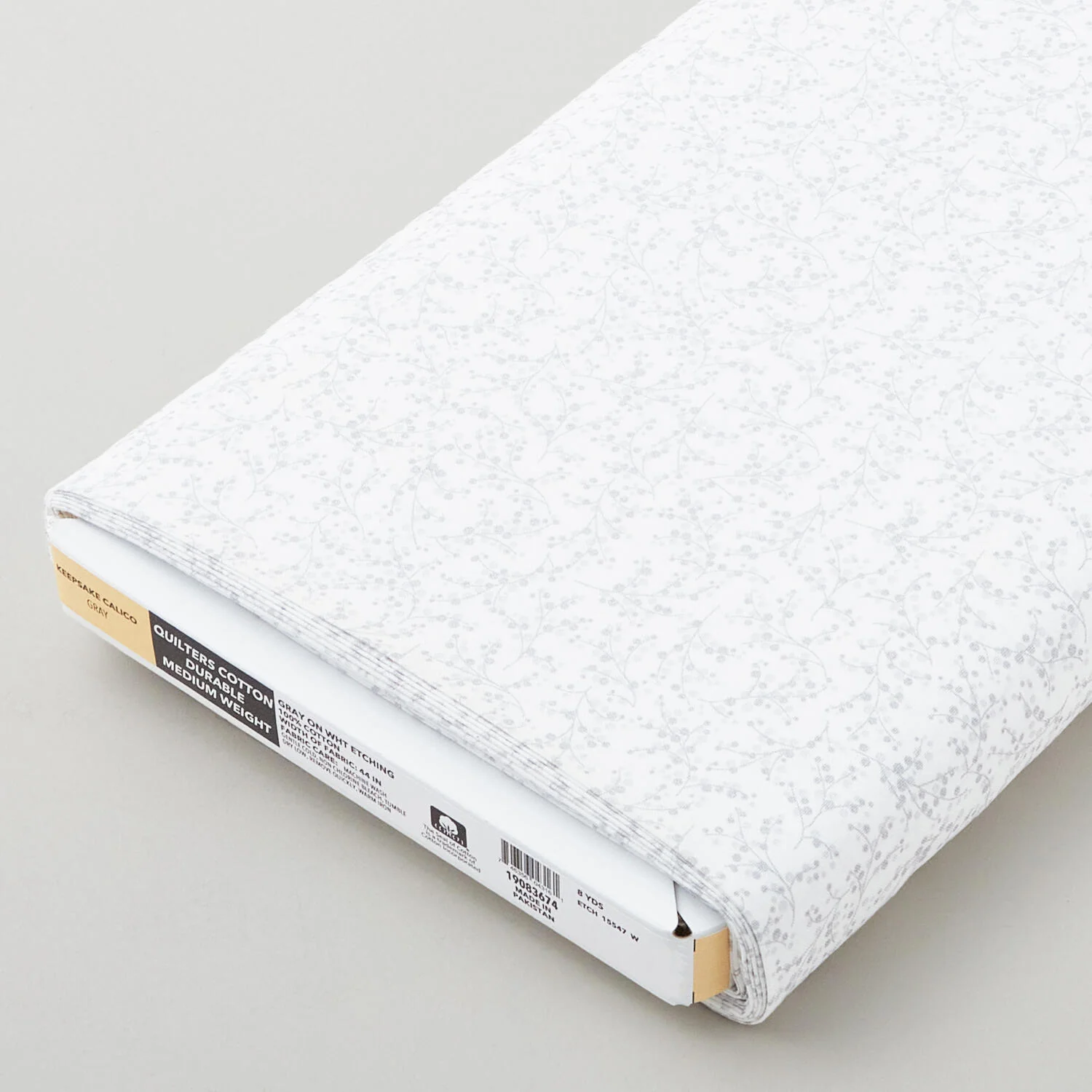 Etchings - Tiny Sprigs White/Gray 8 Yard Bolt