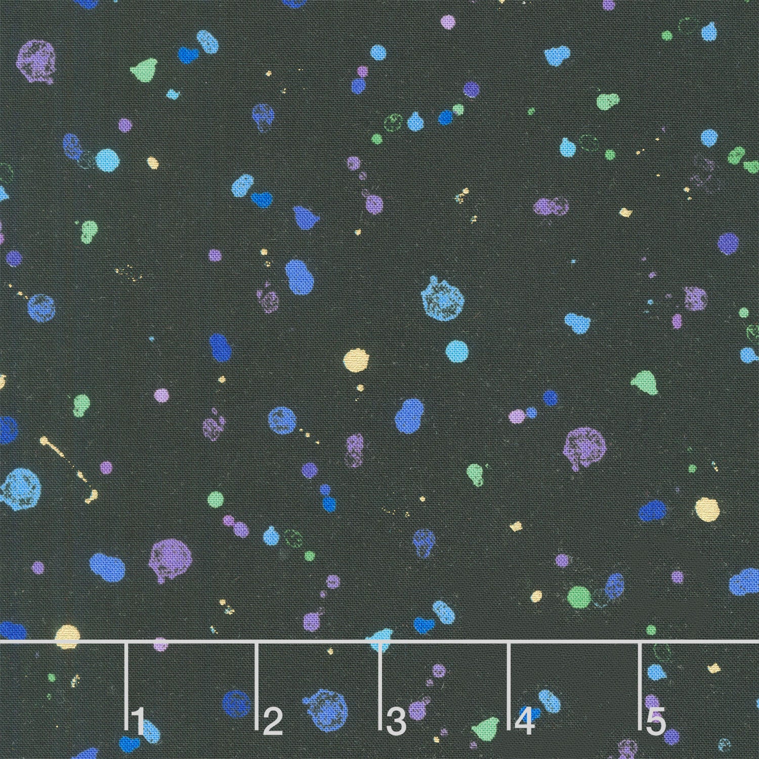 Evening Glow - Splash Paint Dots Black Metallic Yardage