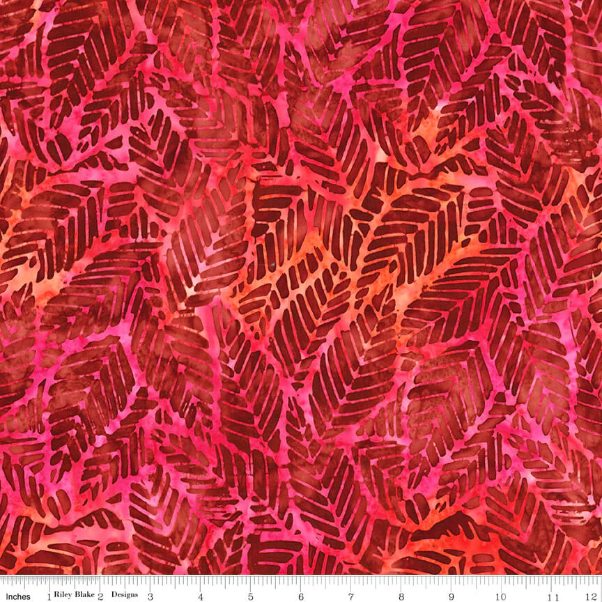 Expressions Batiks - Floral Reflections - Red Candy Riot