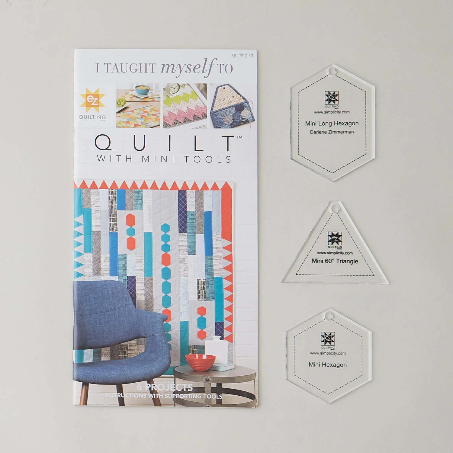 EZ Quilting Quilt with Mini Tools & Project Book - Mini Hexagon Tools