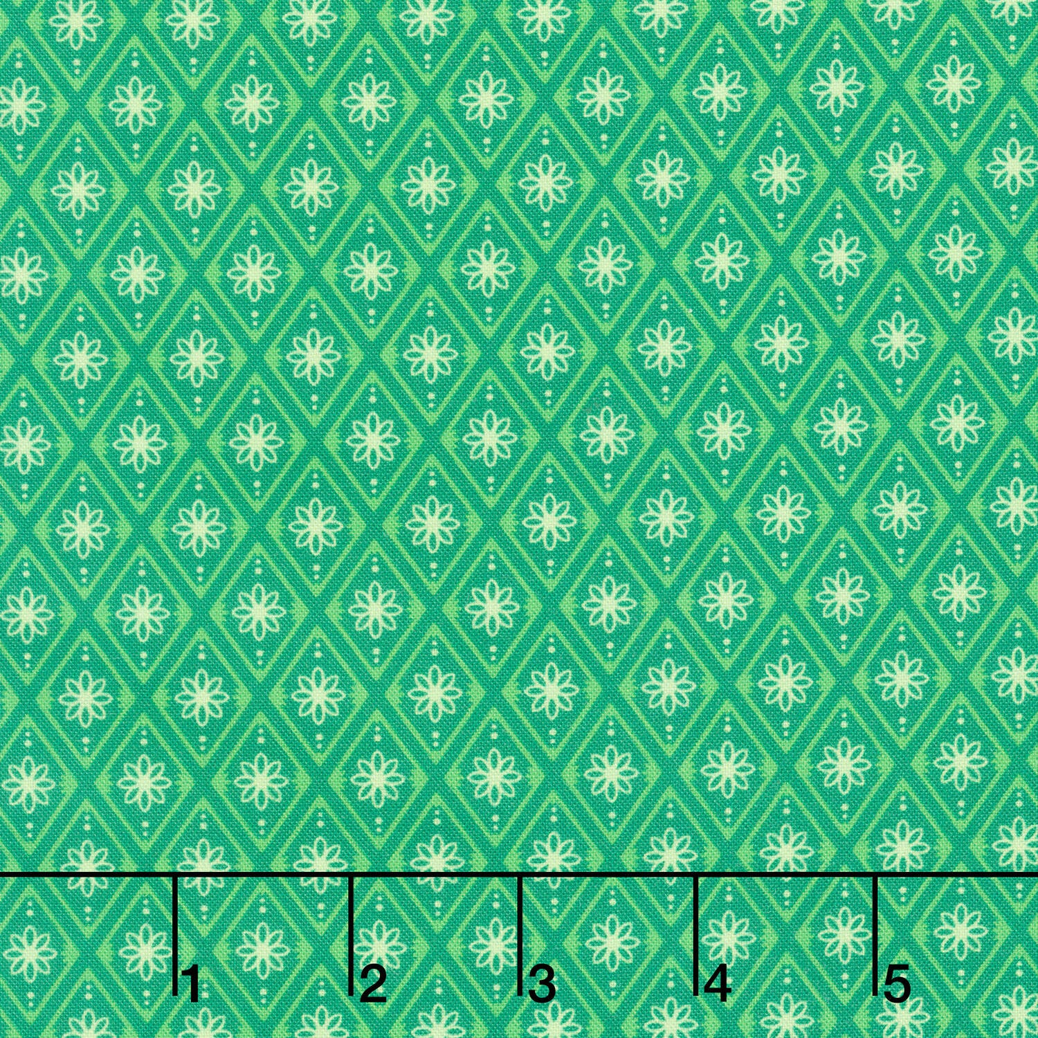 Fabric Market - Diamond Flower Emerald Yardage