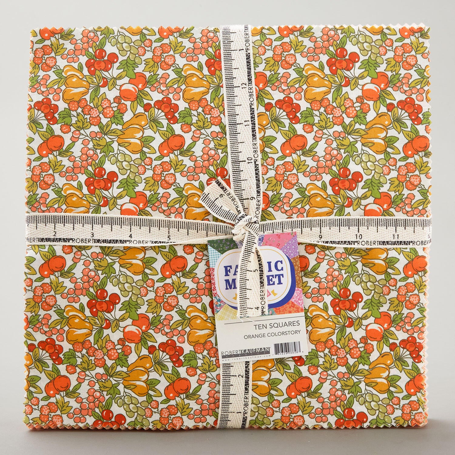 Fabric Market - Orange Ten Squares - Image 2