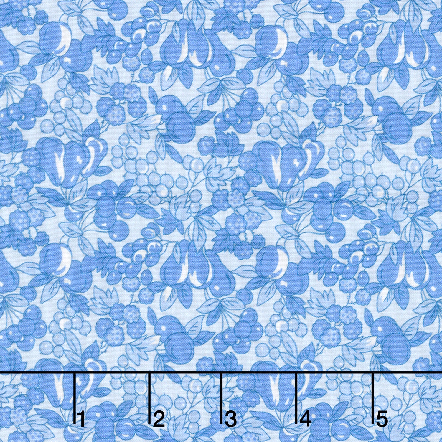 Fabric Market - Packed Leaves And Fruits Blue Yonder Yardage