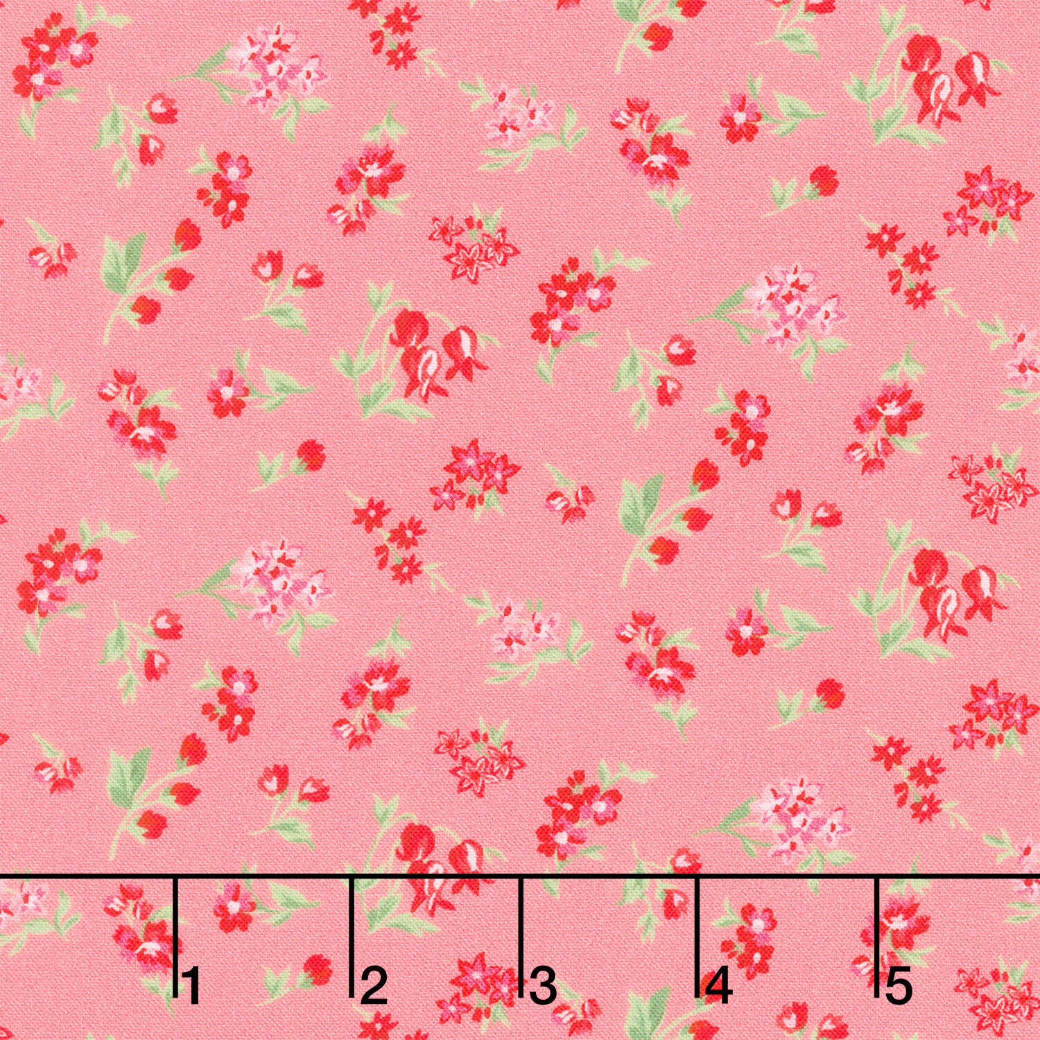 Fabric Market - Tossed Flower Sprigs Guava Yardage