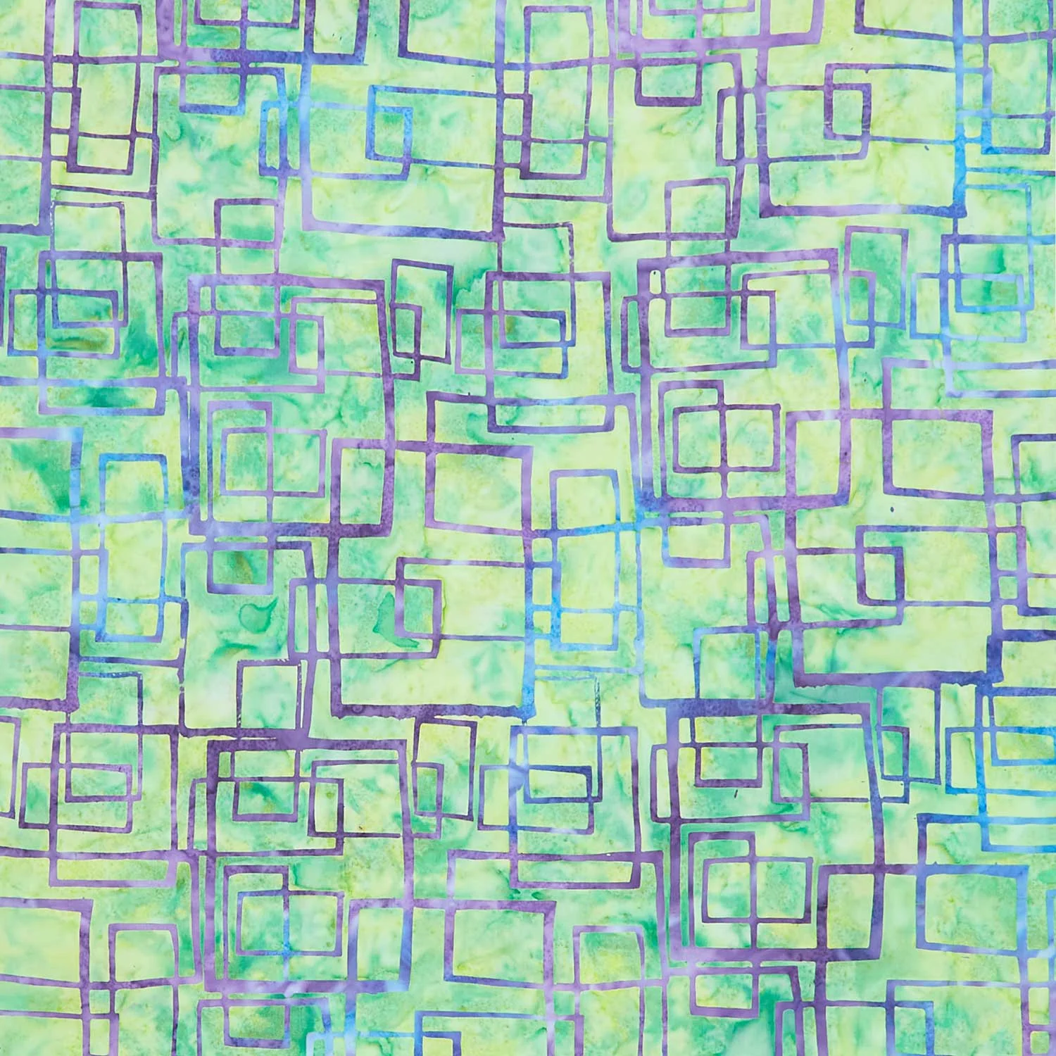 Fairy Floss Batiks - Woodblock Cubes Green Yardage