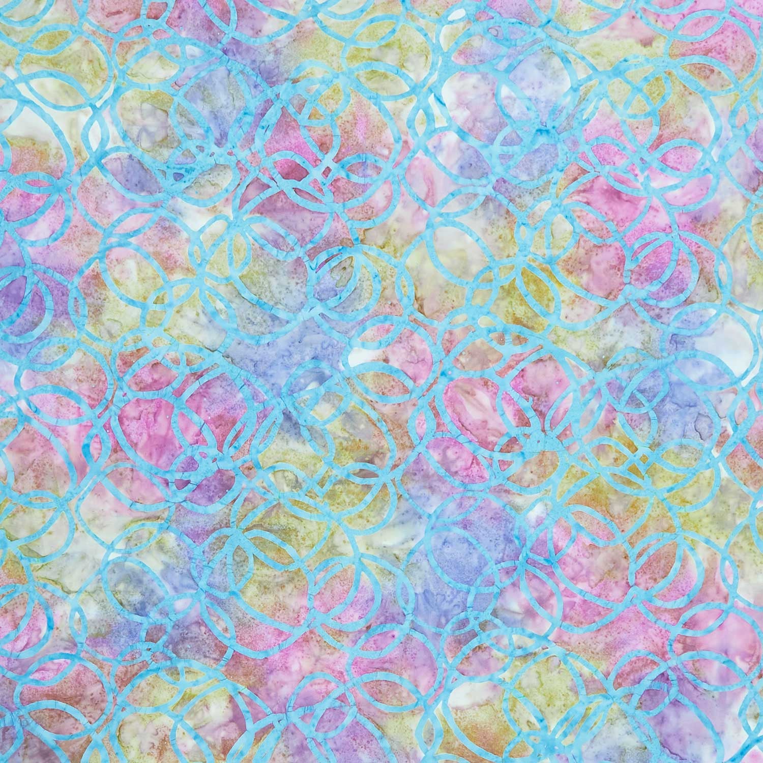 Fairy Floss Batiks - Woodblock Rings Multi Yardage
