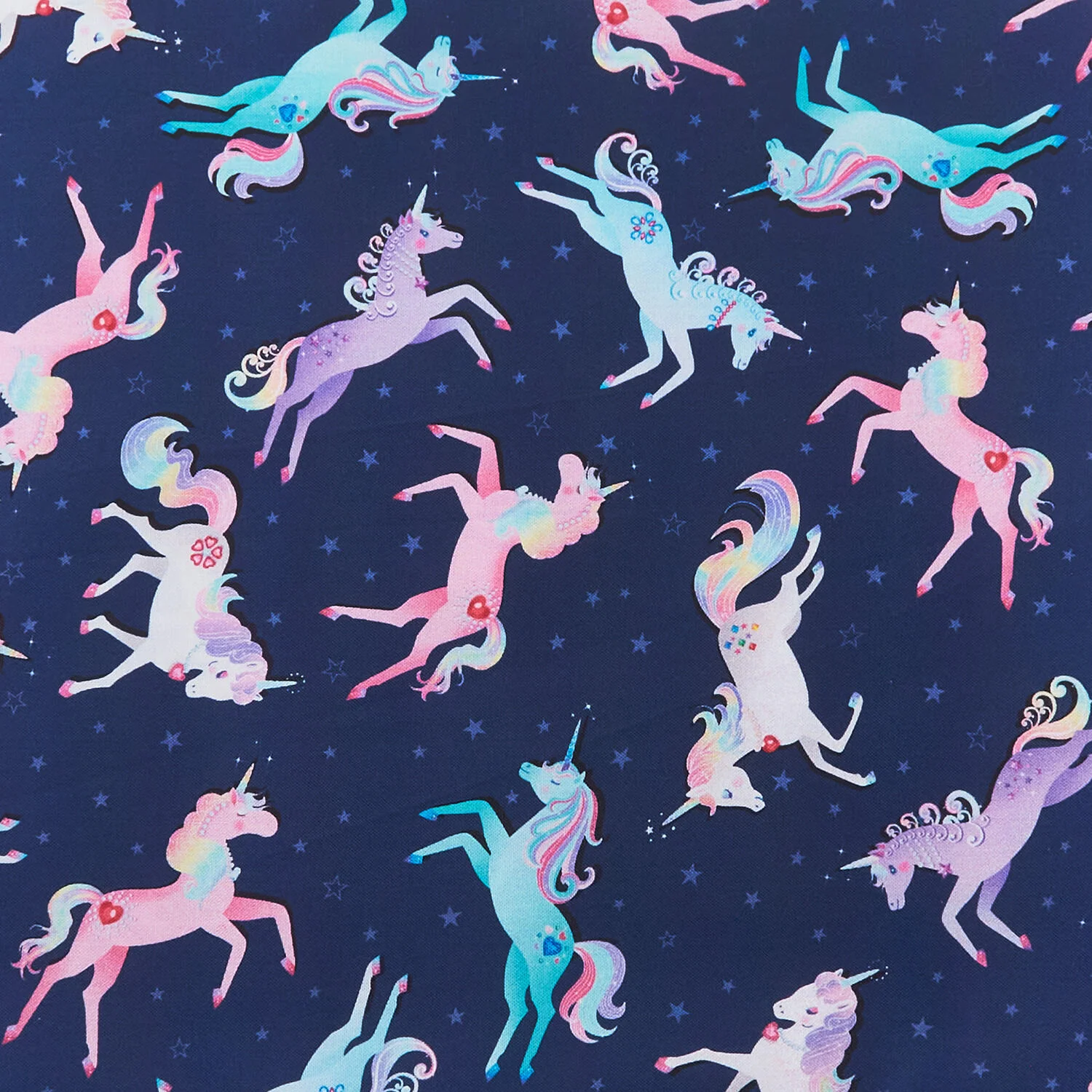 Fairytale Dreams - Magical Unicorns Navy 2 Yard Cut - Image 2