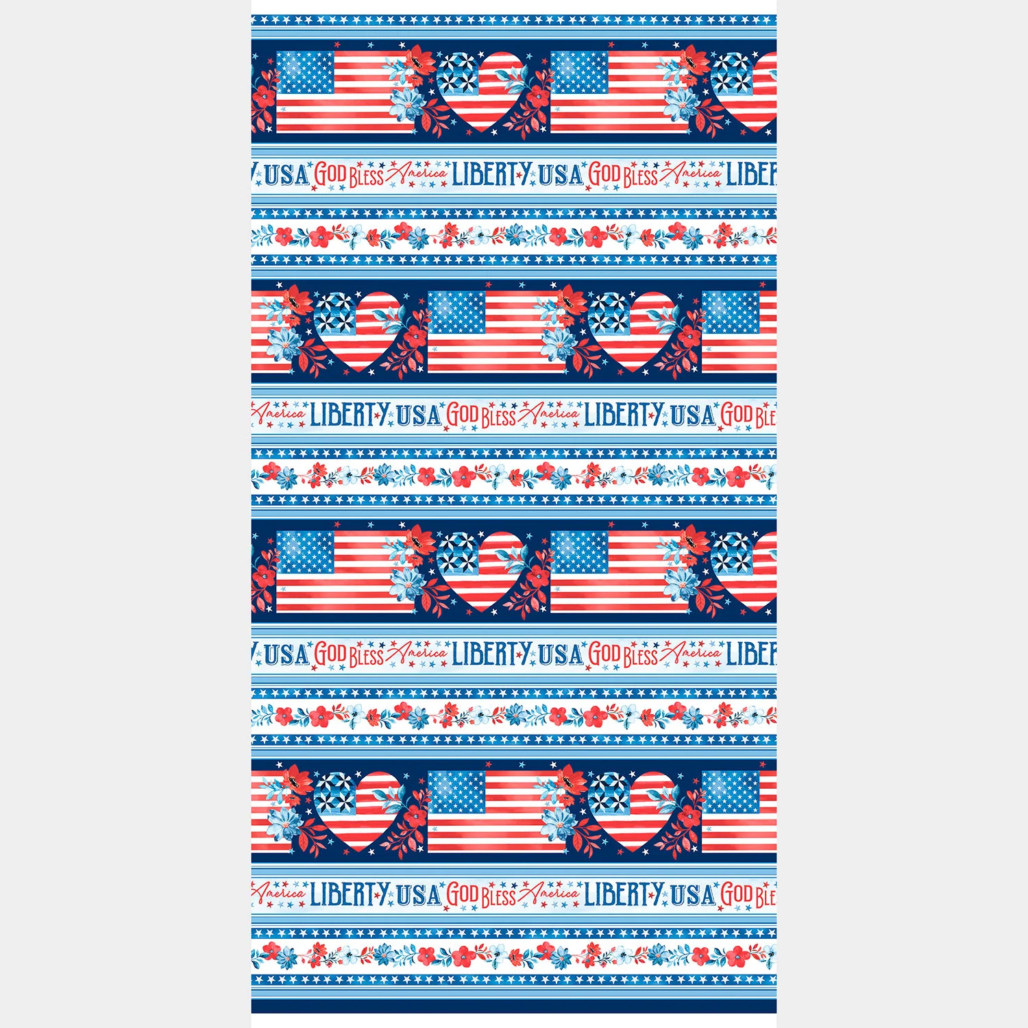 Faith, Family, Freedom - Americana Stripe Multi Yardage - Image 2
