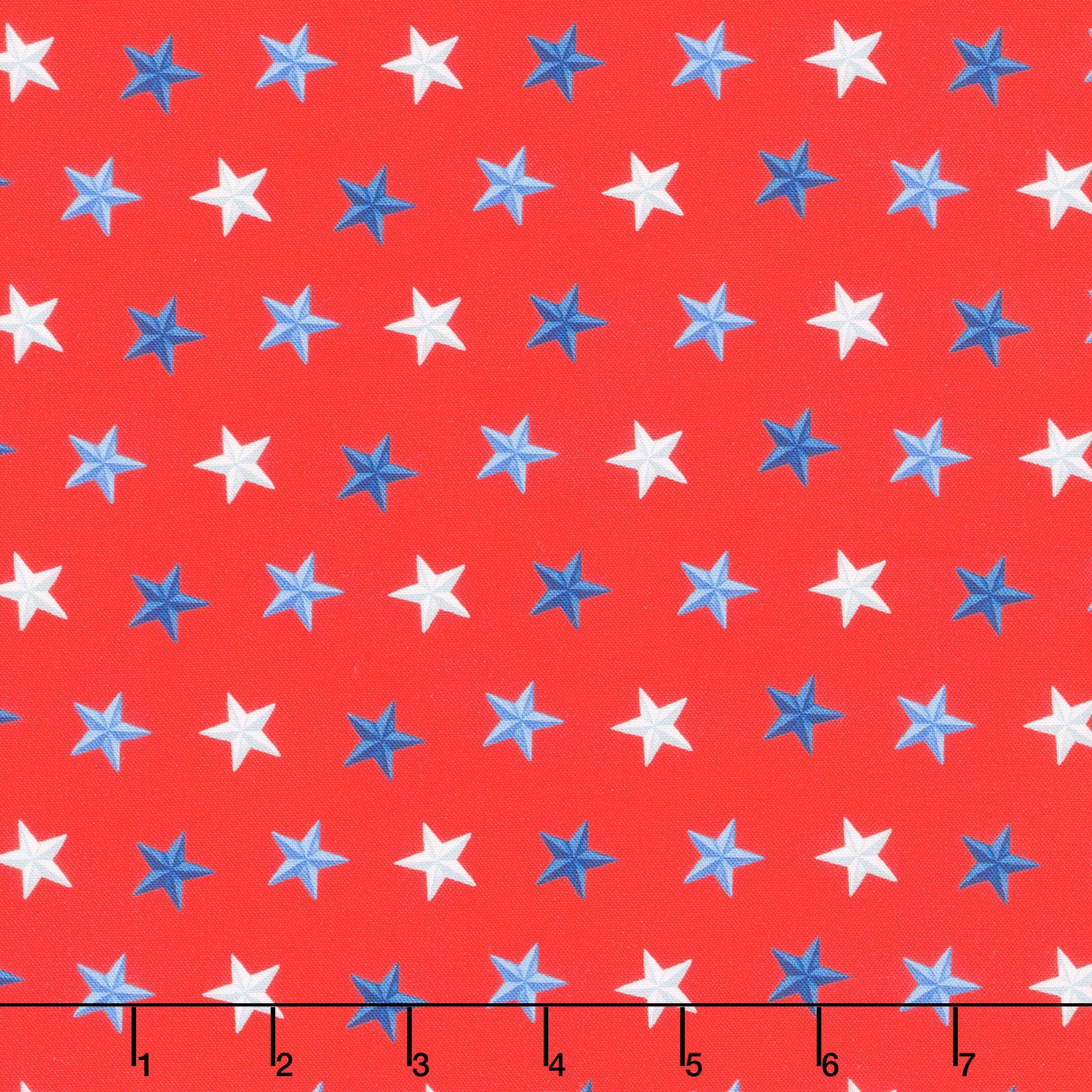 Faith, Family, Freedom - Stars of Freedom Red Yardage