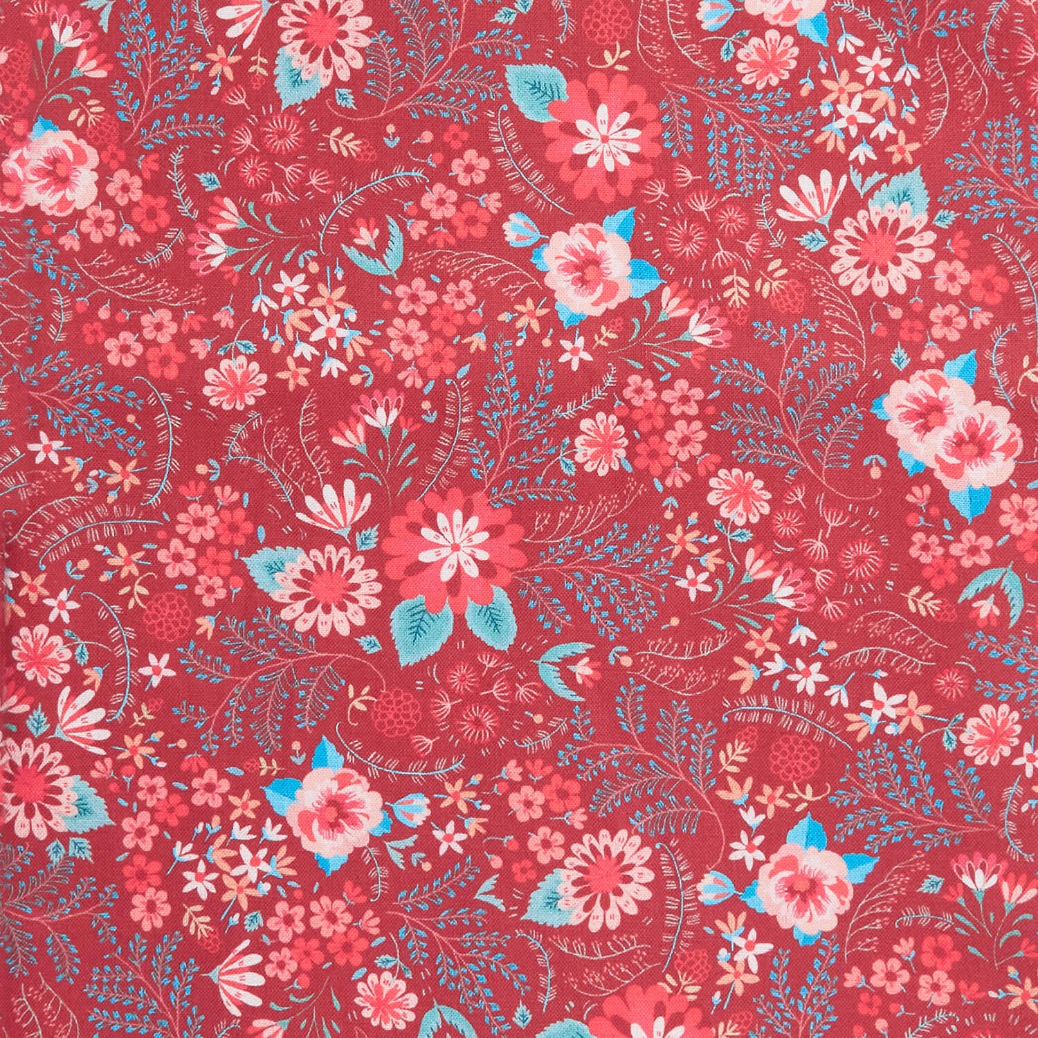 Faraway Florals Favorites - Burgundy Packed Small Florals 2 Yard Cut - Image 2