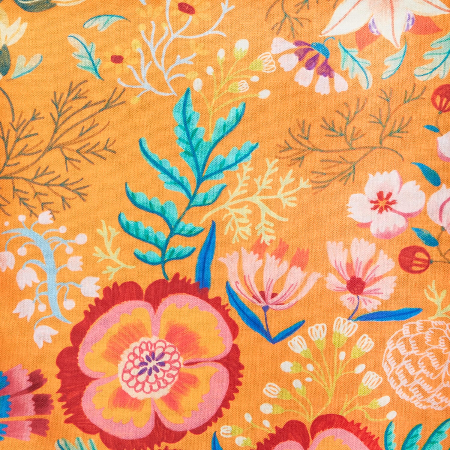 Faraway Florals Favorites - Papaya Large Tossed Florals 2 Yard Cut - Image 2