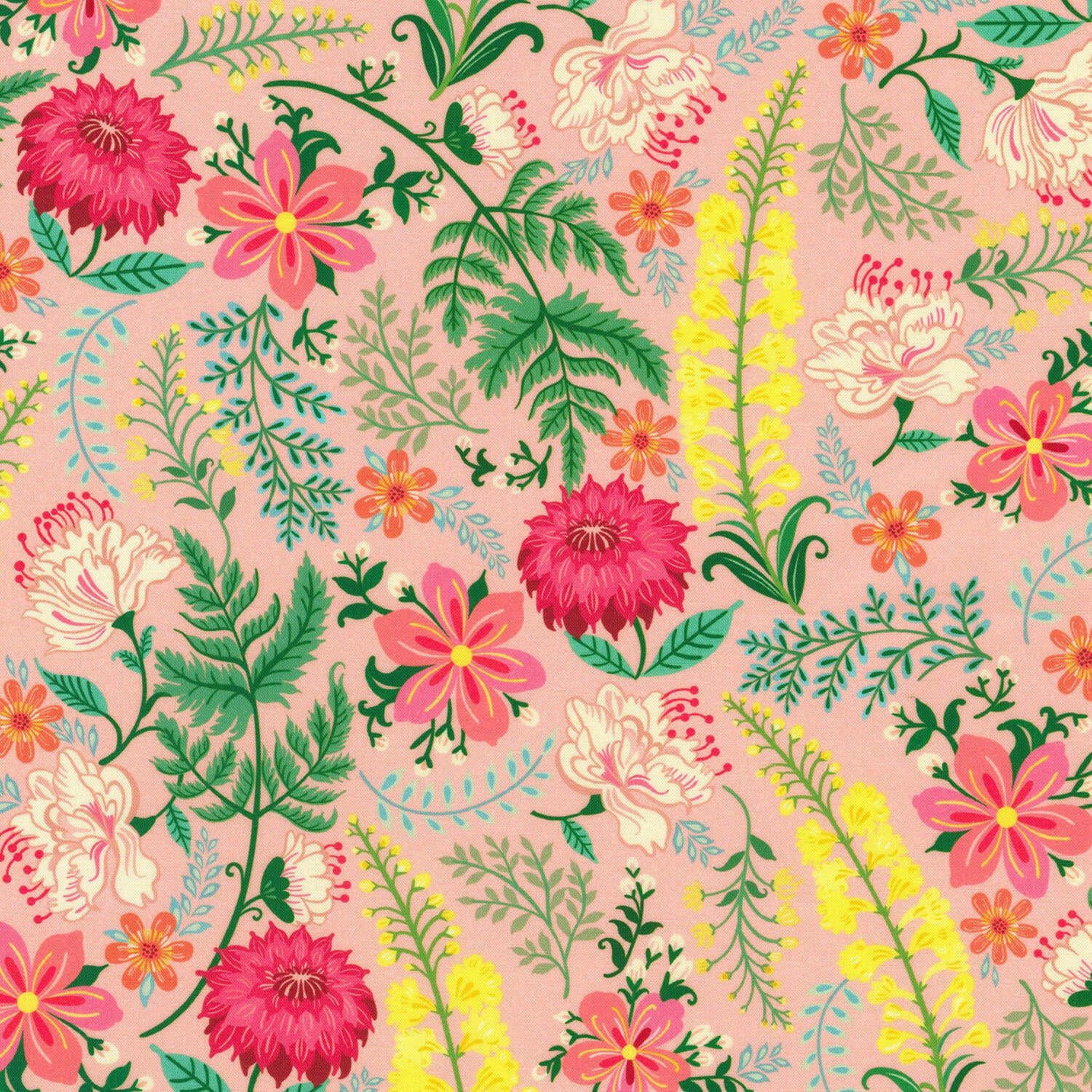 Faraway Florals - Floral Peach Yardage