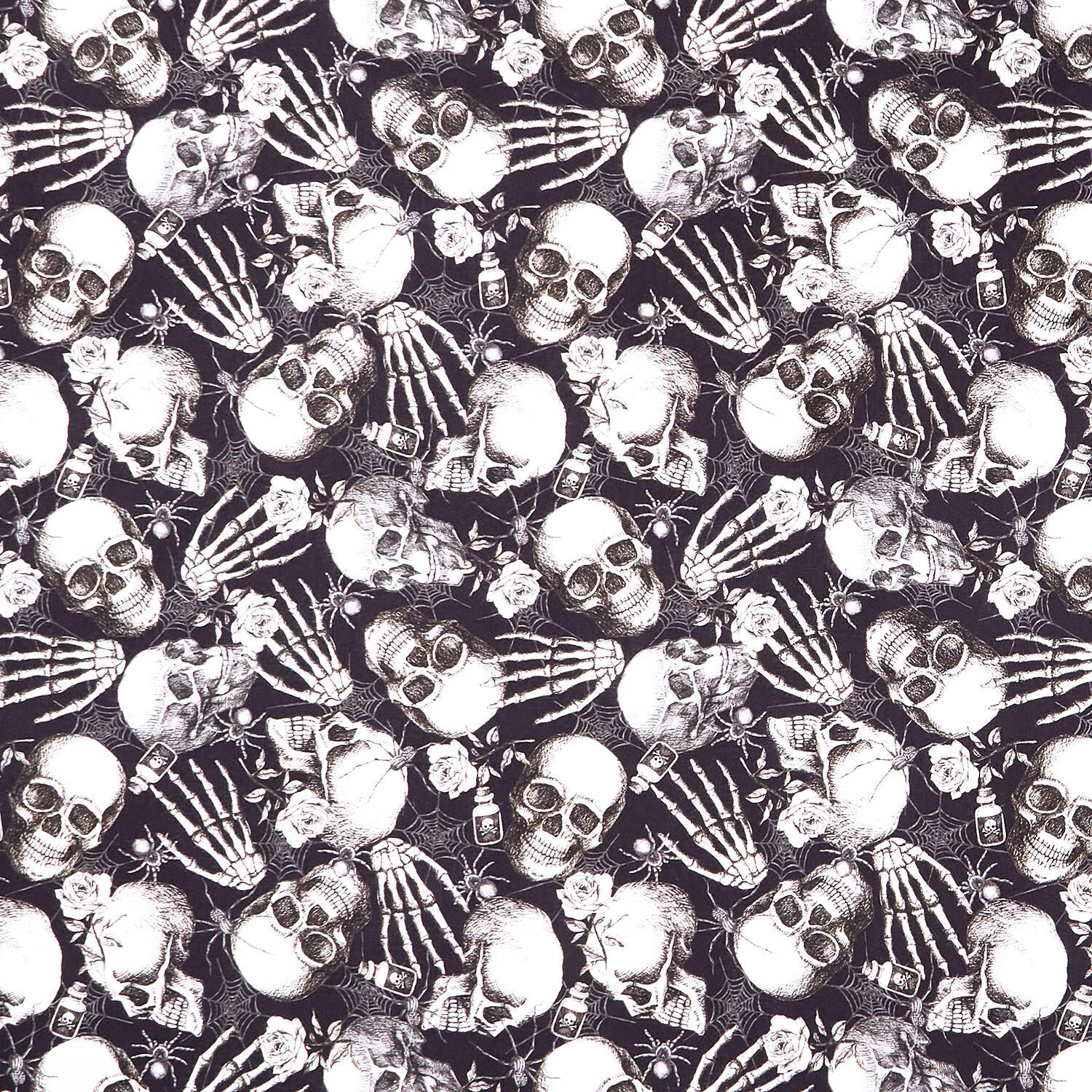 Fear Factory - Skull and Hand Toss Black Yardage