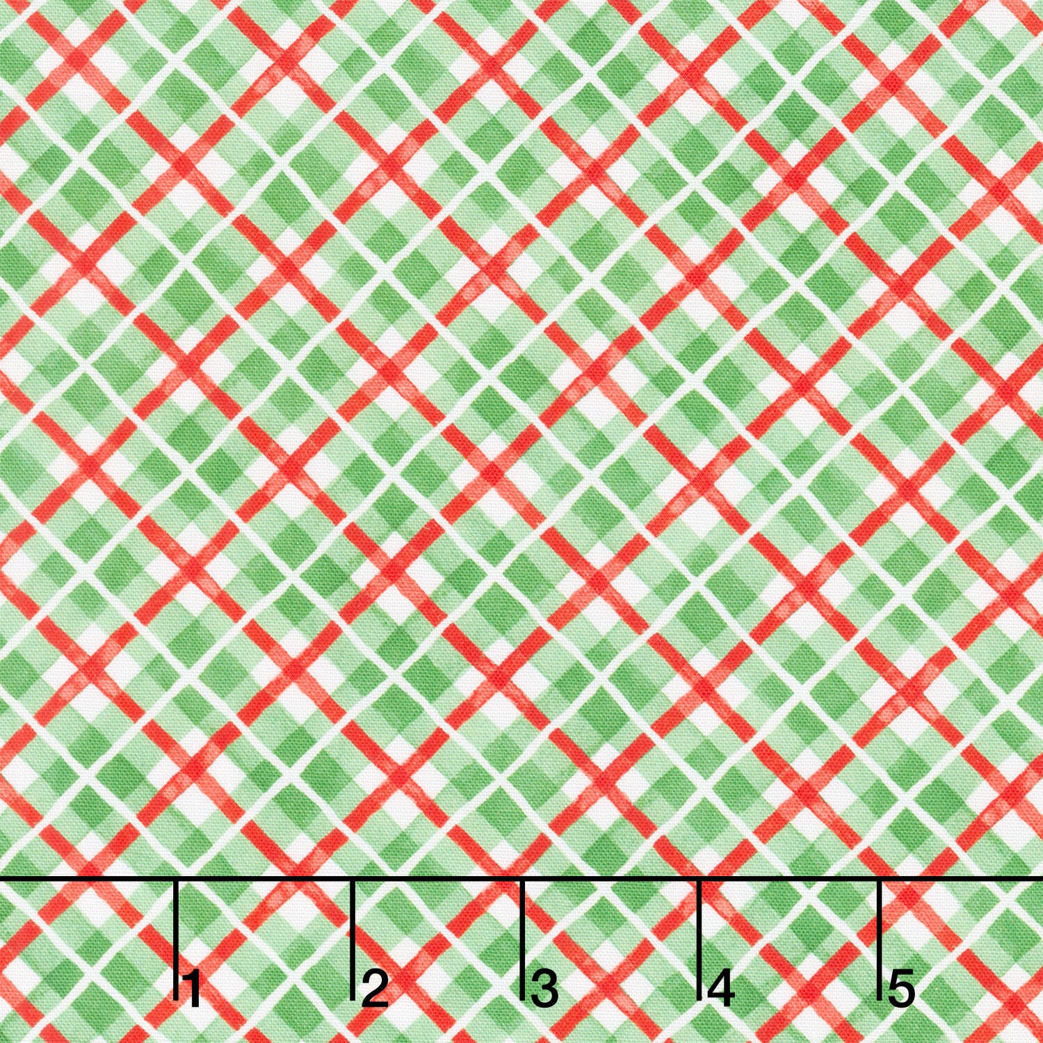 Feathered Festivities - Plaid Green Yardage