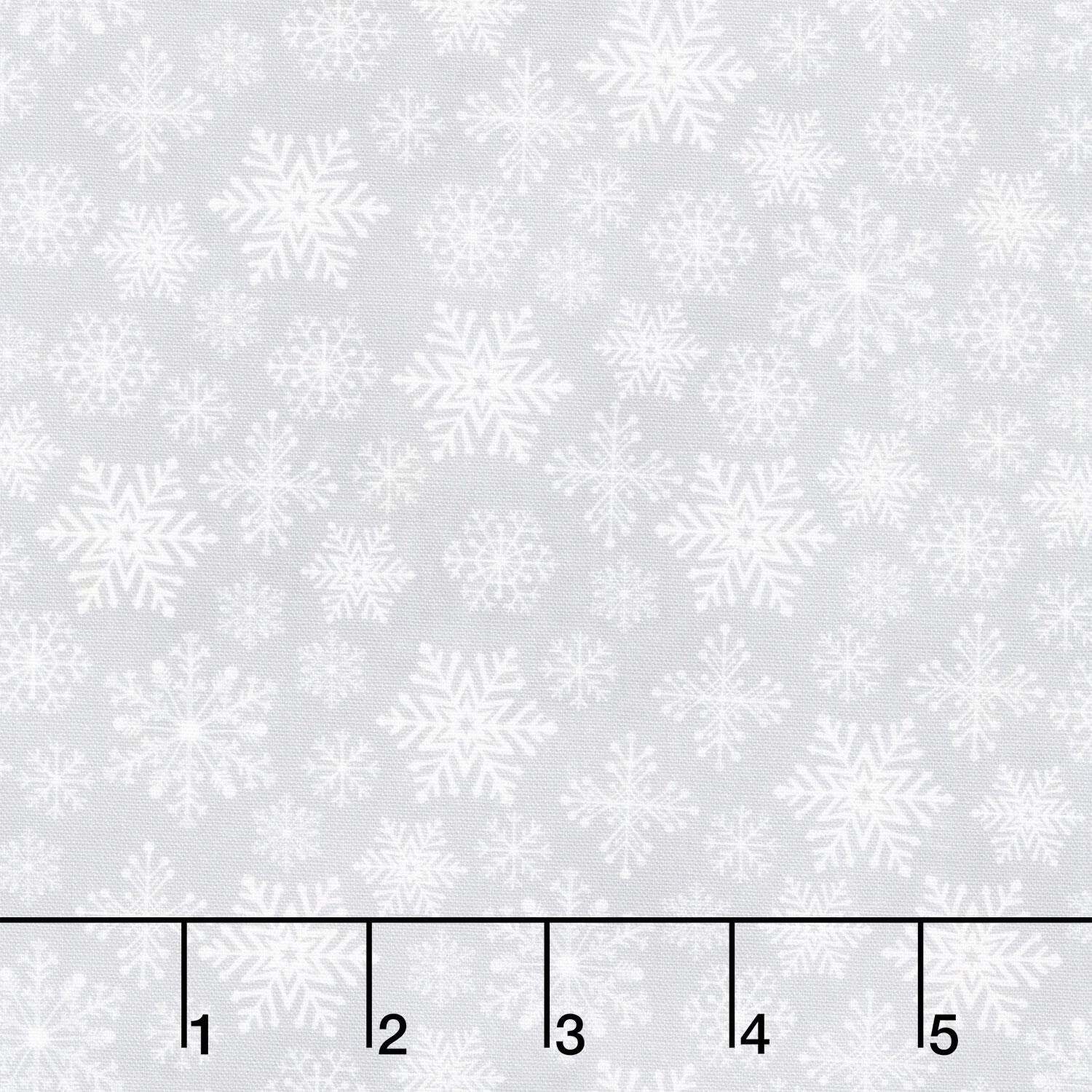 Feathered Festivities - Snowflakes Gray White Yardage