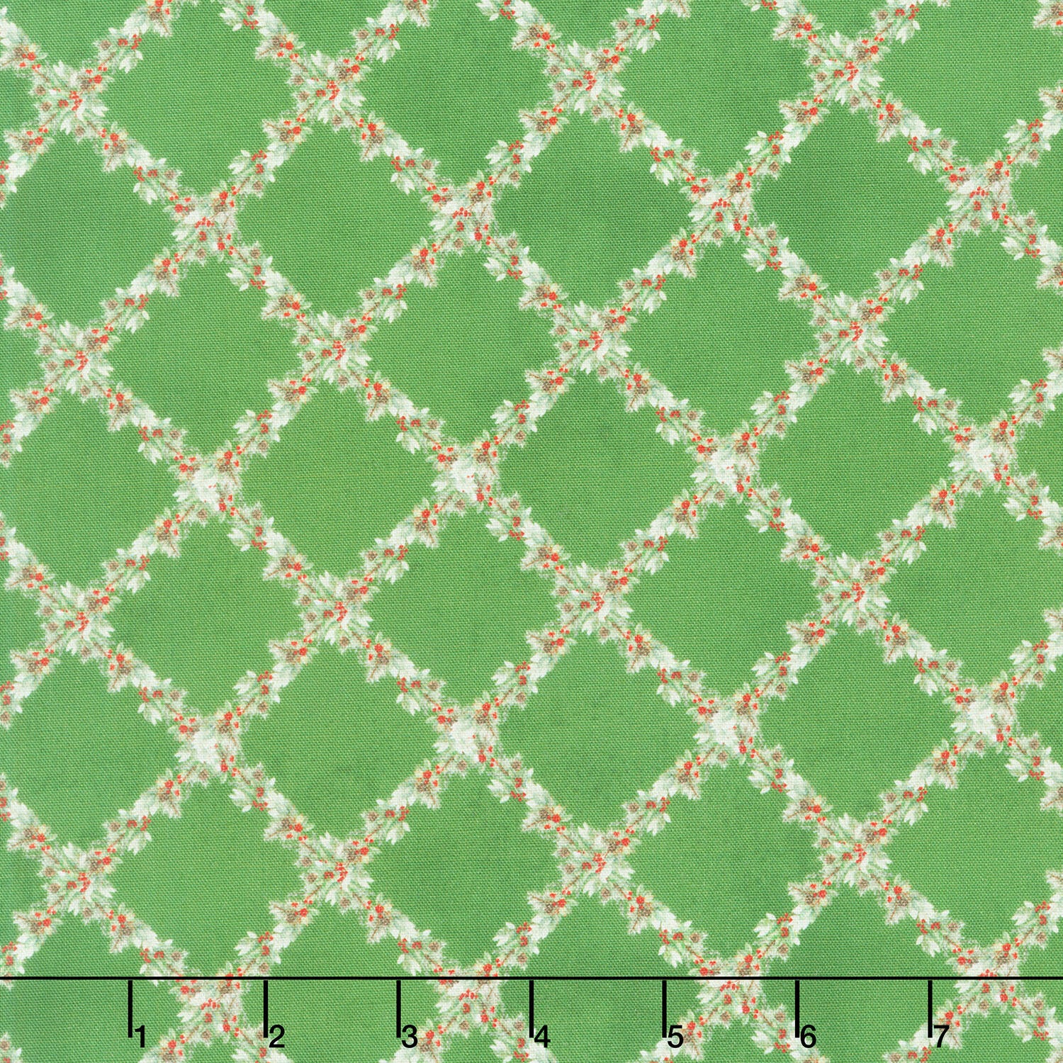 Feathered Festivities - Trellis Green Yardage