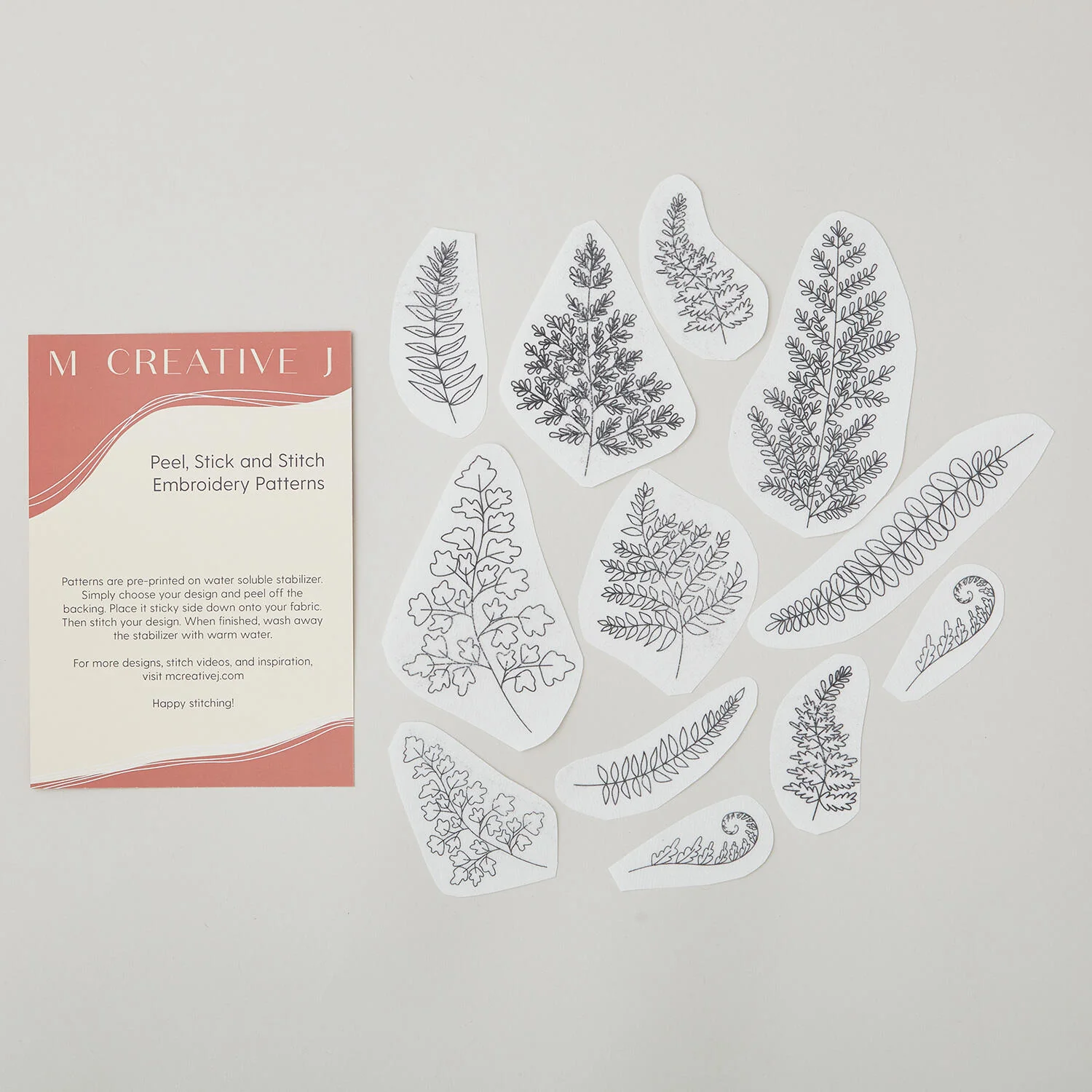 Ferns Stick and Stitch Embroidery Pattern - Image 4
