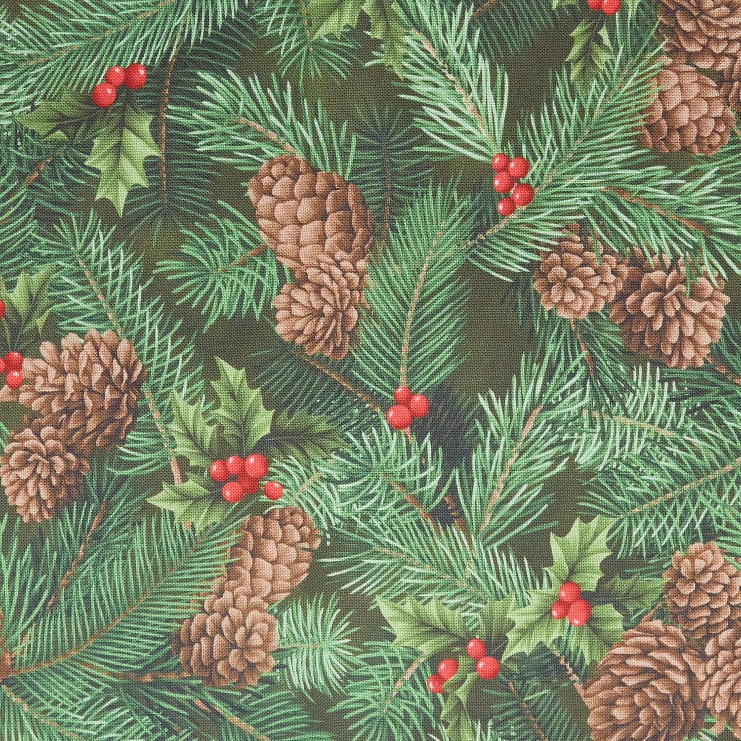 Festive Christmas Favorites - Green Pine 2 Yard Cut - Image 2